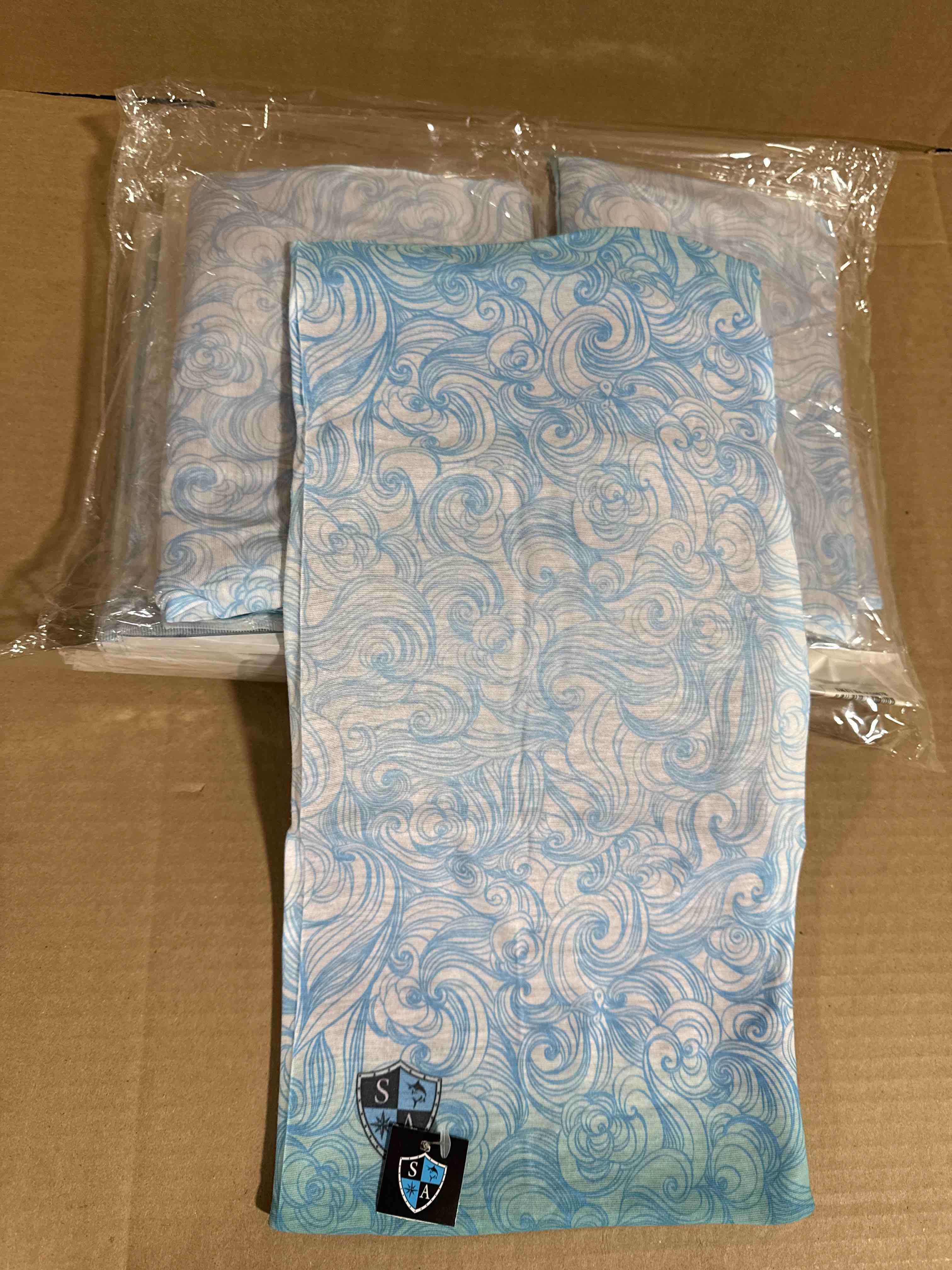 Case of 10 SA Company kids frost tech fleeced neck gator blue