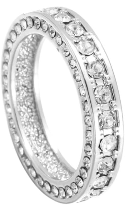 Size 11 Sterling Silver Plated Cubic Zirconia Woman’s Ring