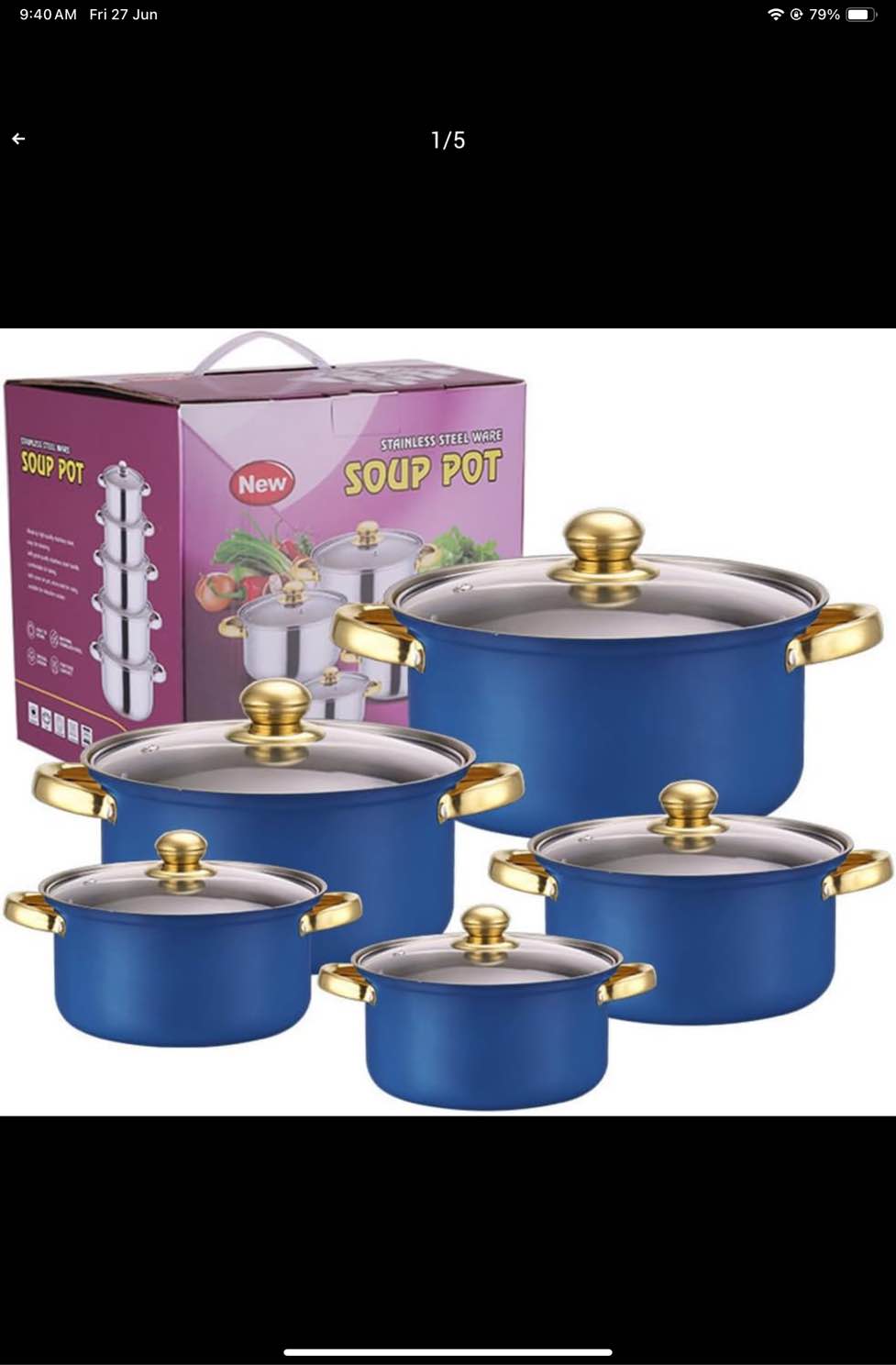 Stainless Steel Cookware Set 10 Pieces Cooking Pots and Bowls Soup Kitchen Gas Induction Universal YMXCookware-2
