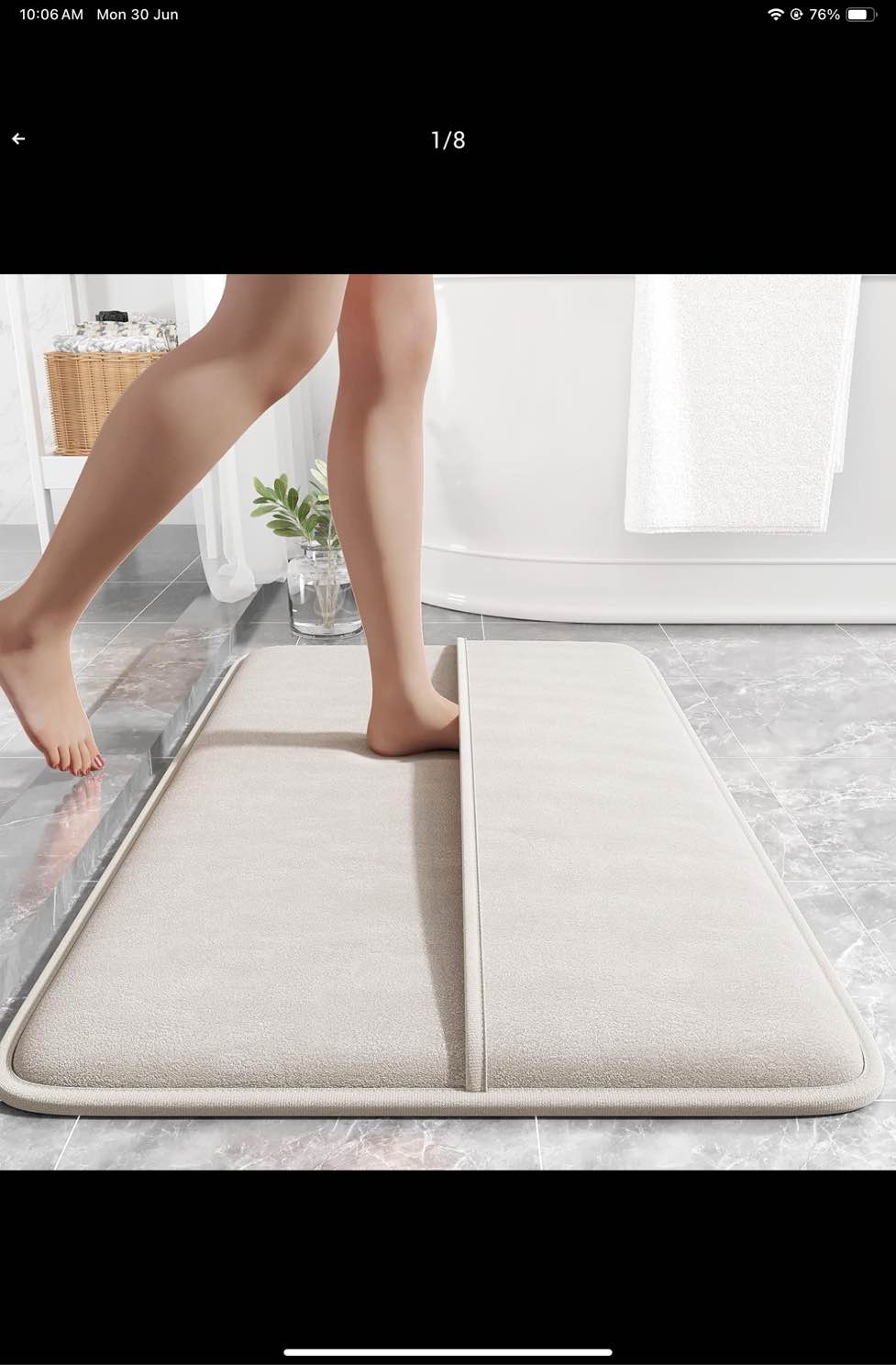 Upgraded Memory Foam Bathroom Rugs Bath Mat, Ultra Thick Soft and Non-Slip Full-wrap Bath Mats, Water Absorbent and Machine Washable Quick Dry Bath Rug for Bathroom, Shower, Tub, Beige 35" x 24" 35" x 24" Coral Fleece Beige