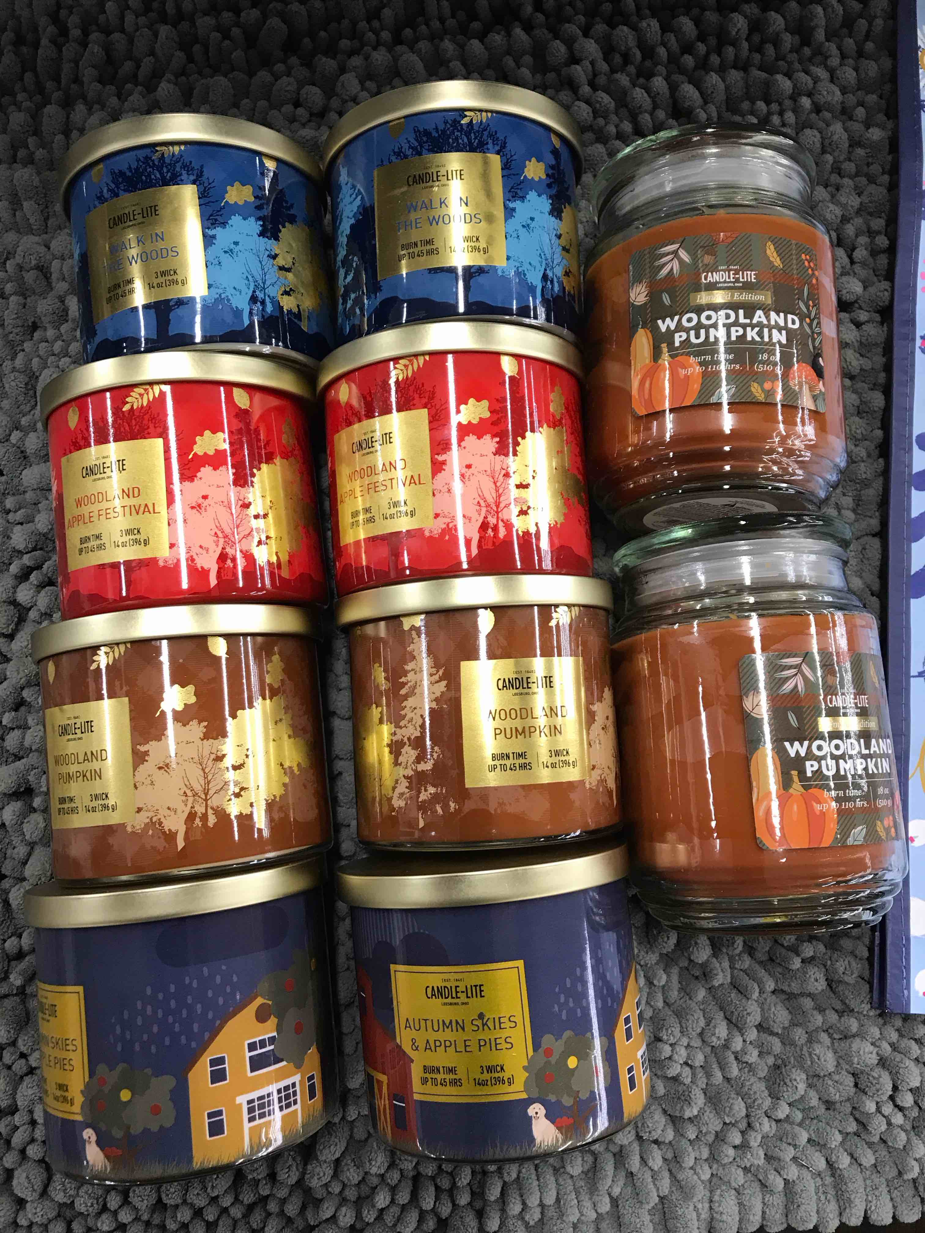Condition photo showing Good Condition for Set of 10 Candles By Candle-Lite Various Scents