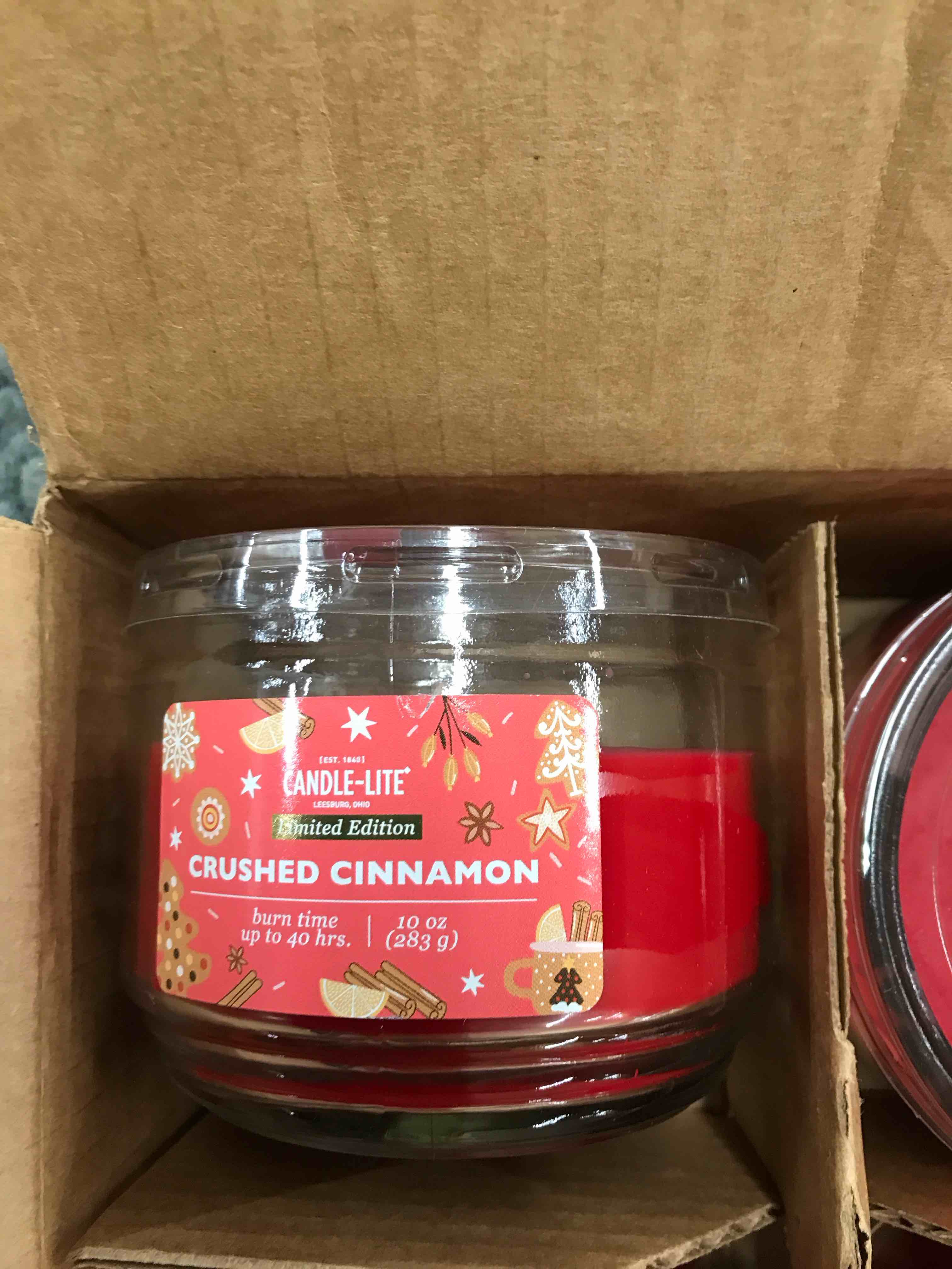 Condition photo showing New/Like New for Candle-Lite Crushed Cinnamon Candles.   Set of 4