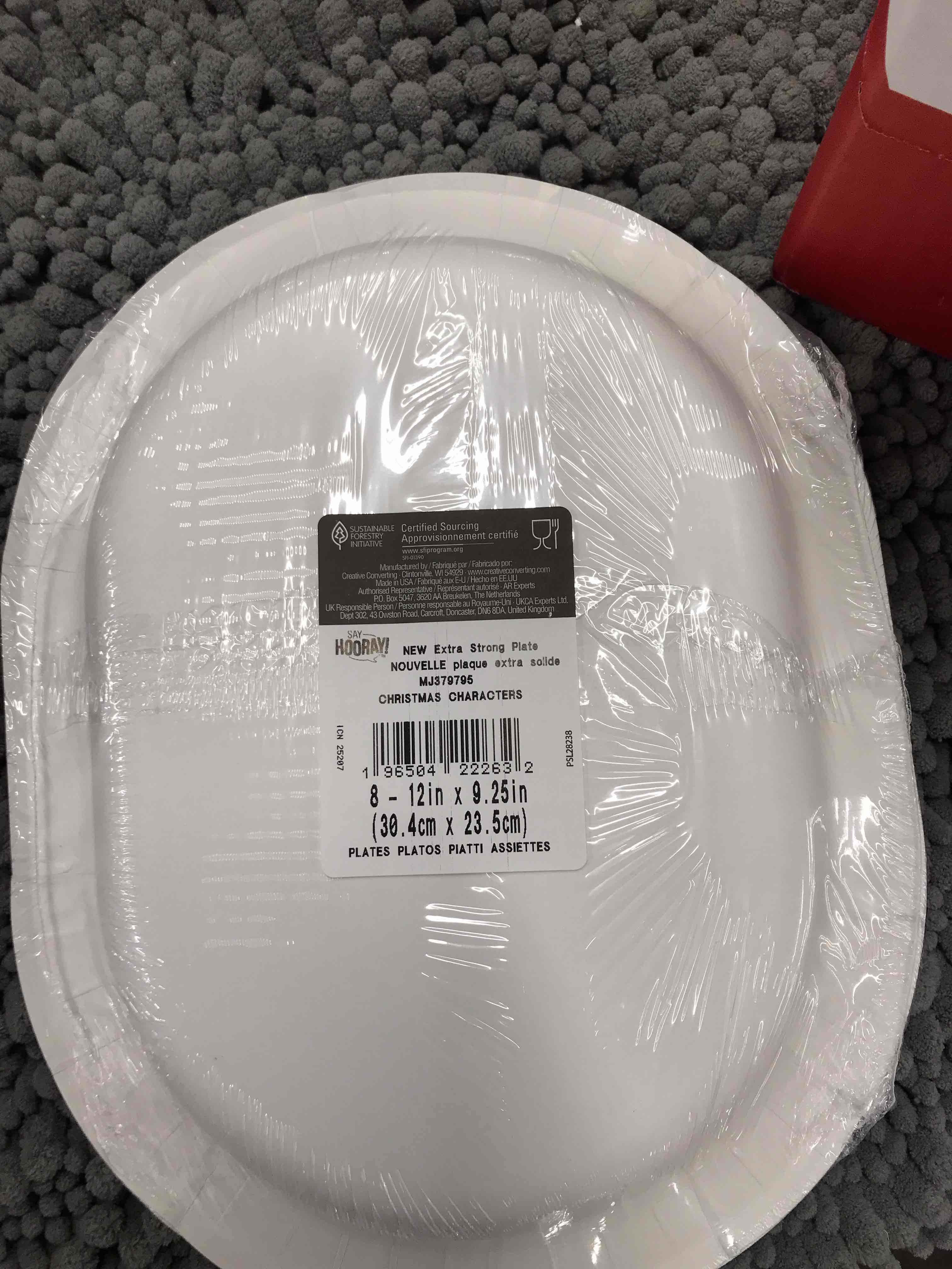 Condition photo showing New/Like New for 12 Sets of 8 Count Christmas Paper Plates 