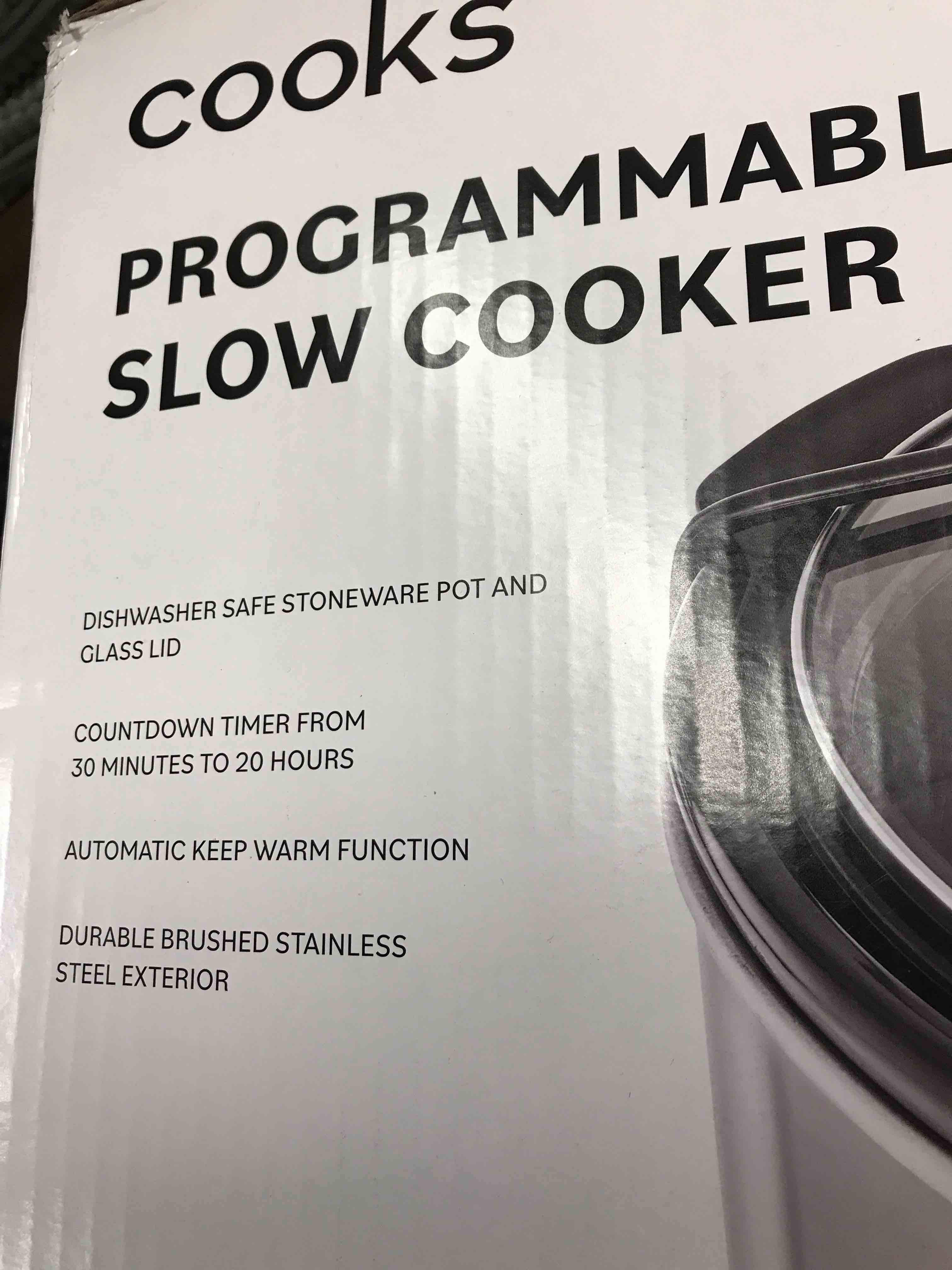 Condition photo showing As Is for cooks Programmable Slow Cooker 