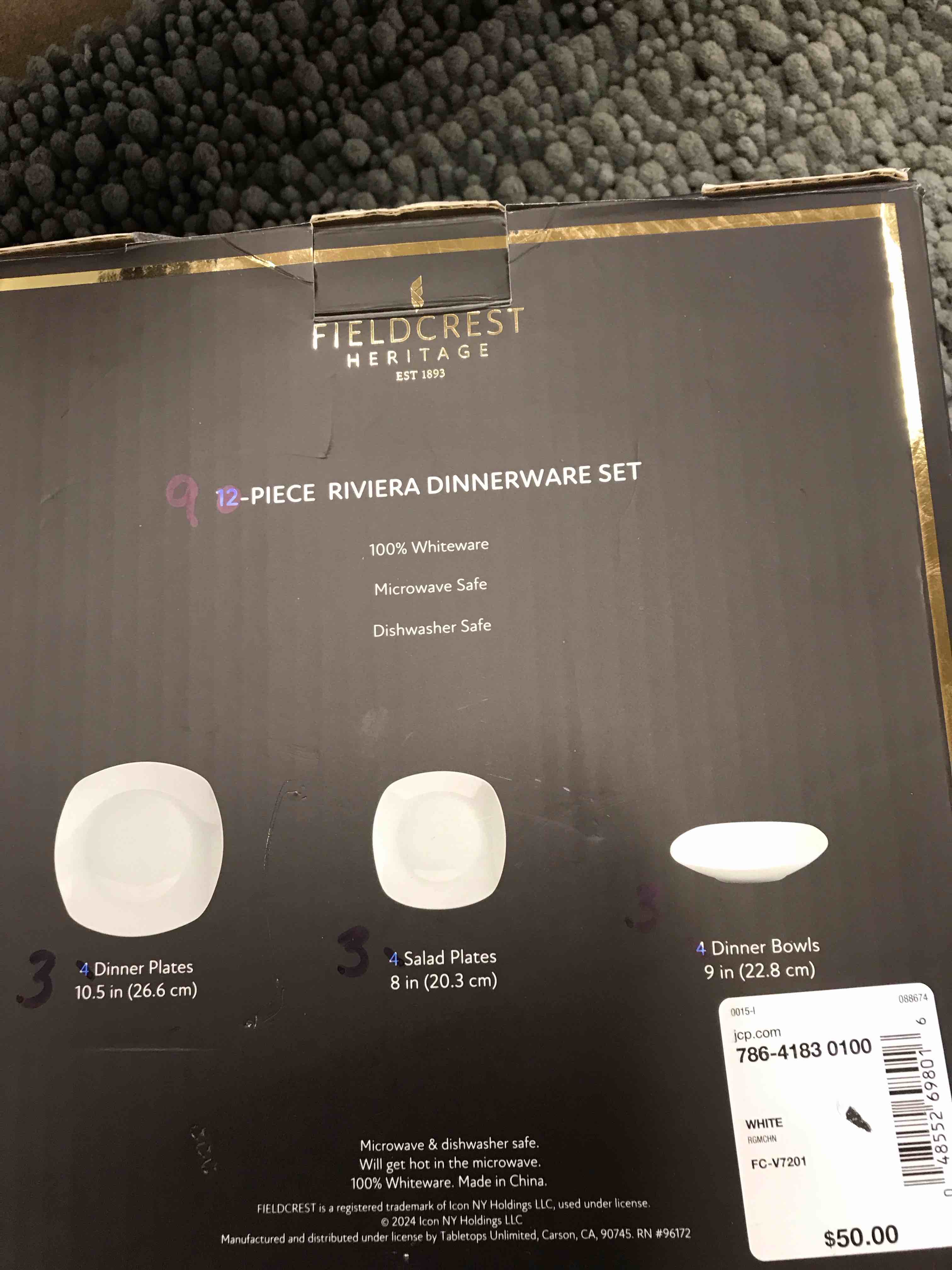 Condition photo showing As Is for 9 Piece Dinnerware Set