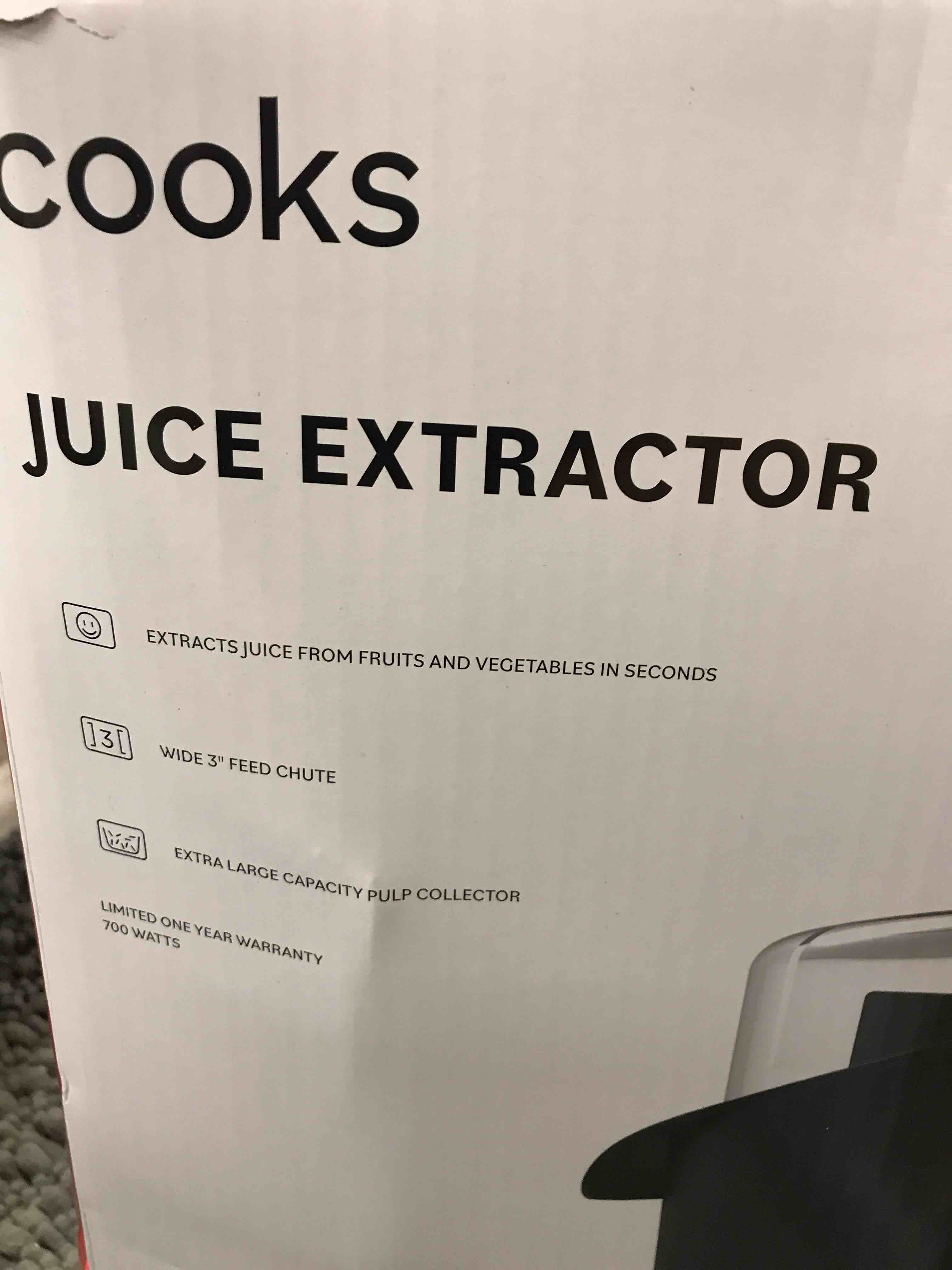 Condition photo showing As Is for cooks Juice Extractor 