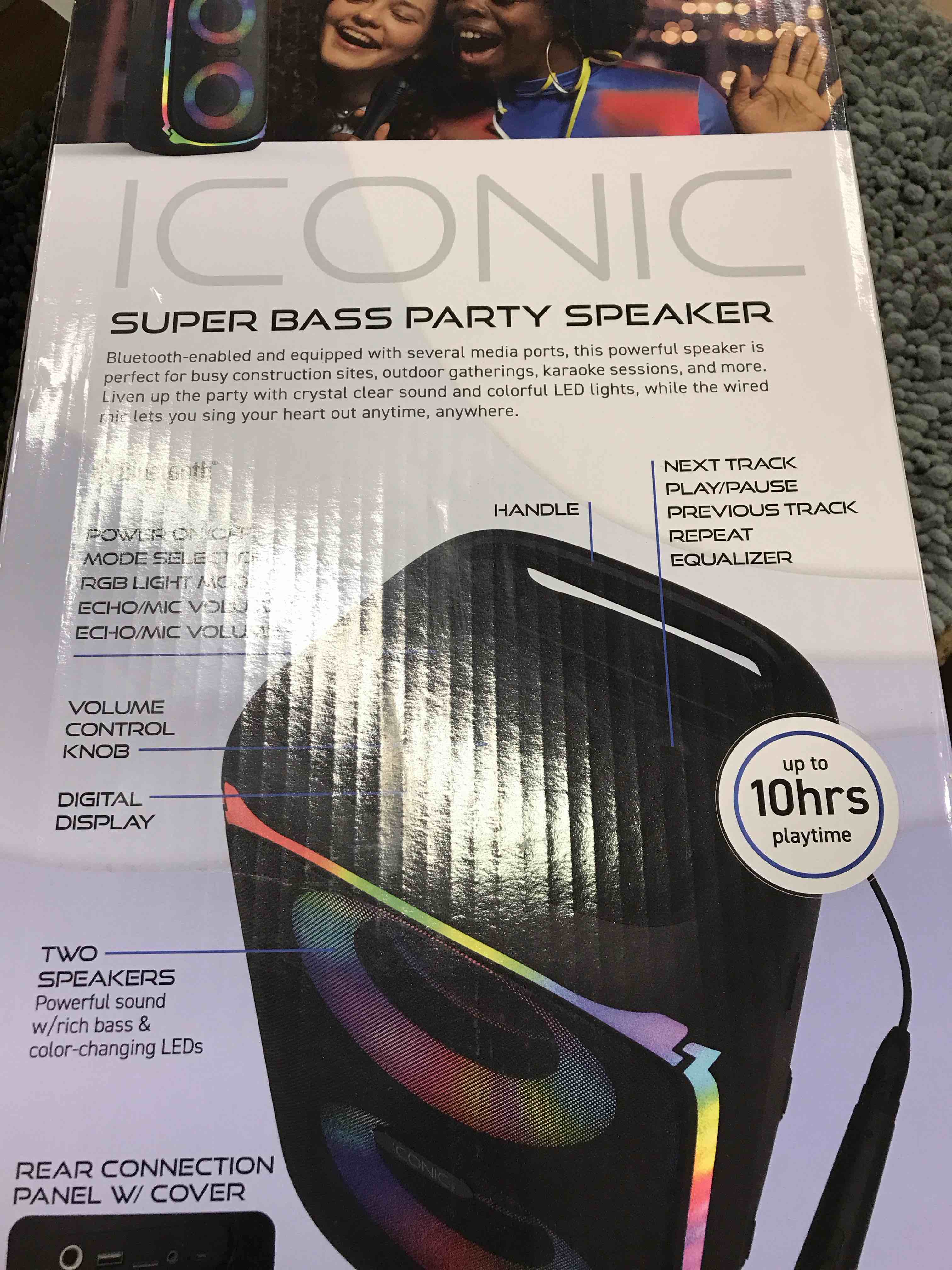 Condition photo showing As Is for Iconic Super Bass Party Speaker