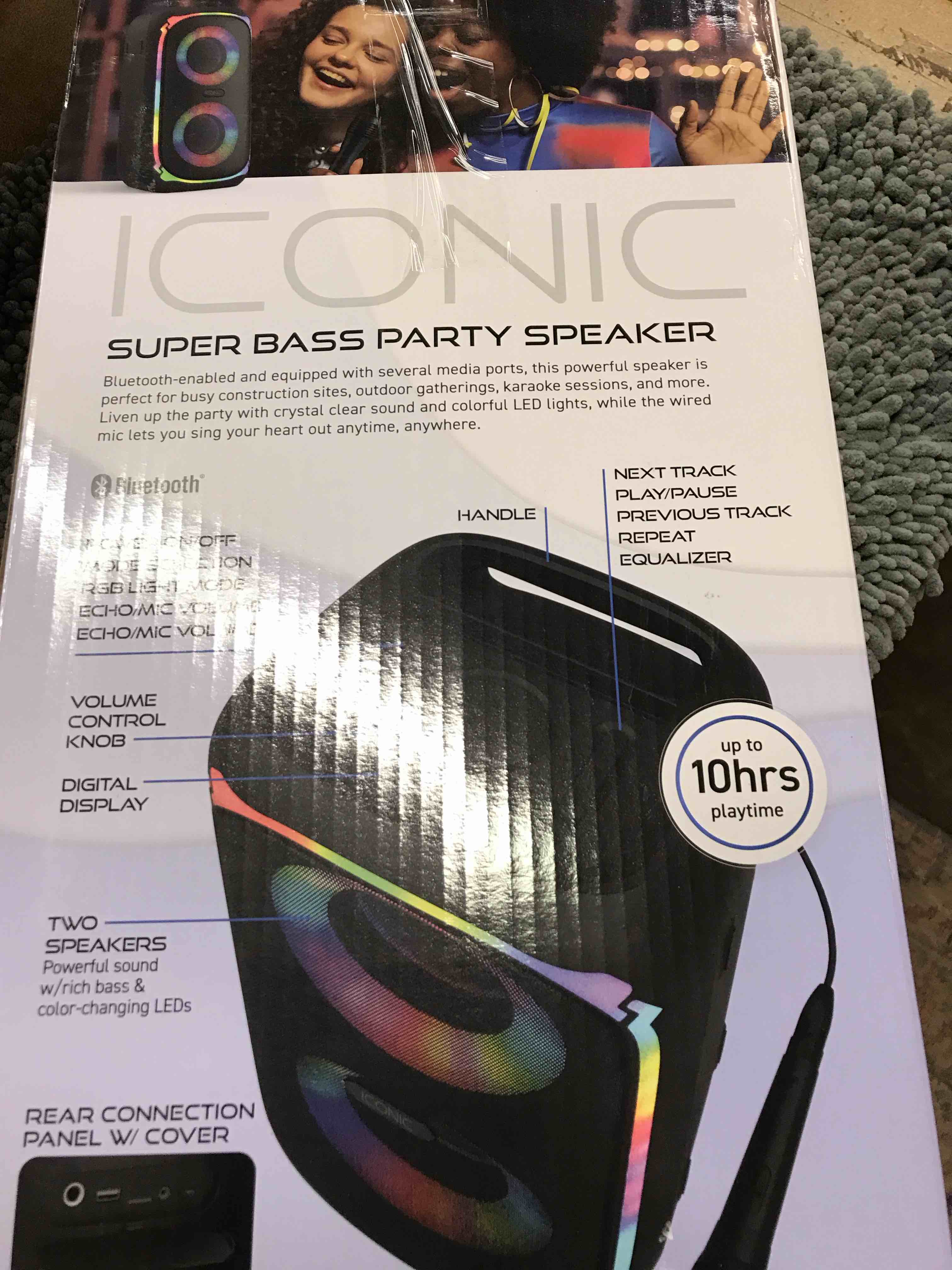Condition photo showing As Is for Iconic Super Bass Party Speaker