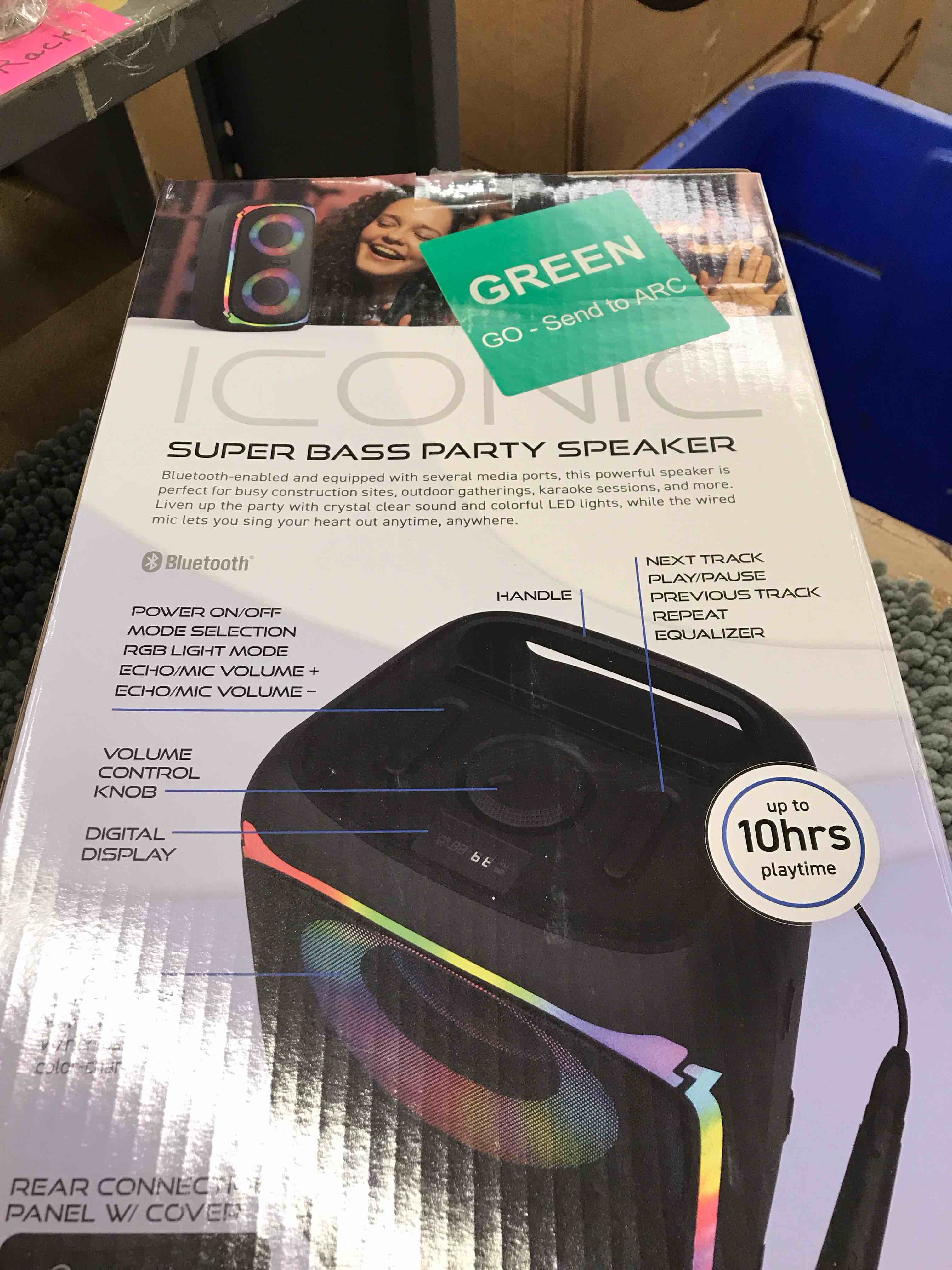 Condition photo showing As Is for Iconic Super Bass Party Speaker