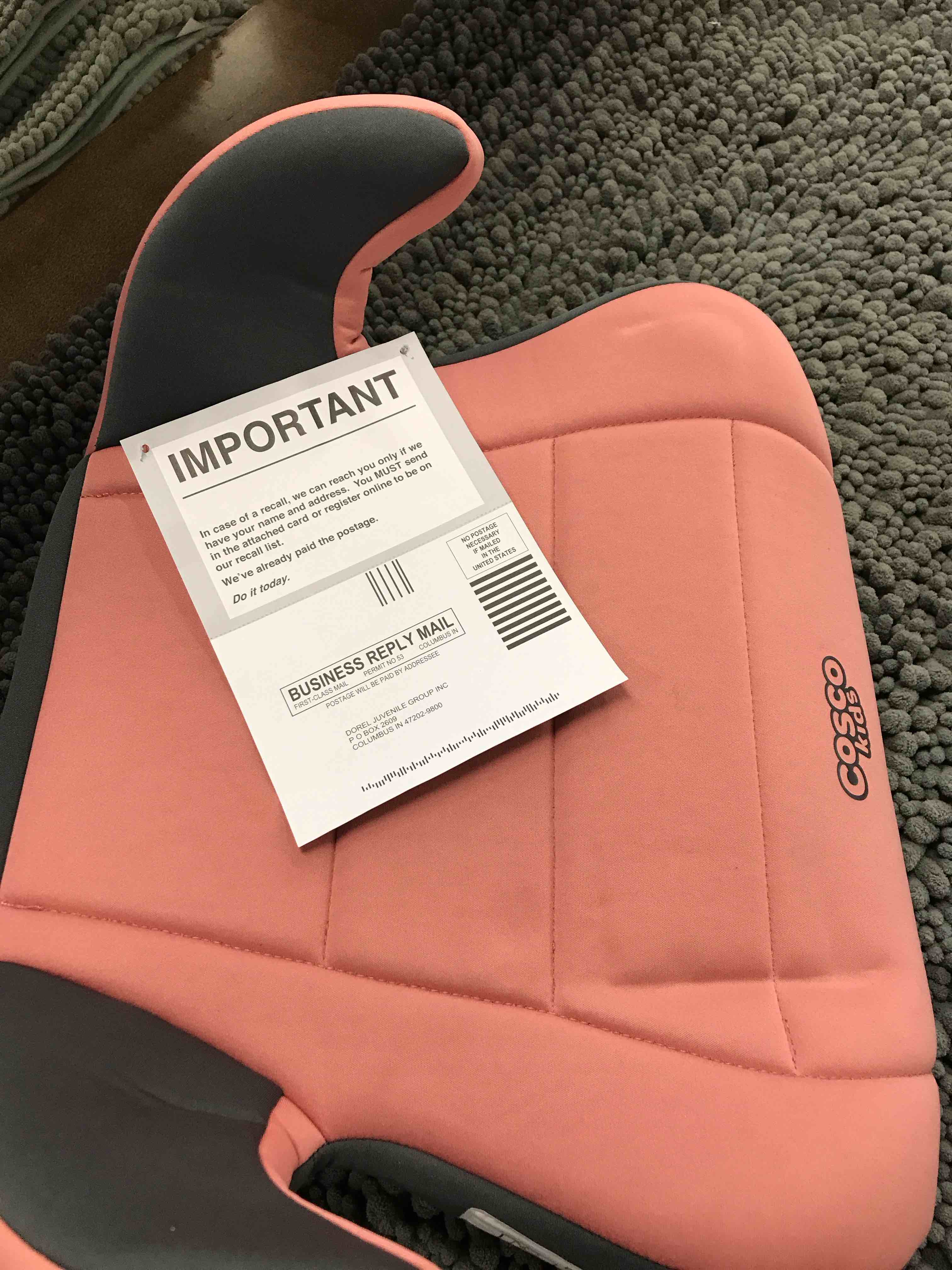 Condition photo showing As Is for Cosco Kids Booster Car Seat