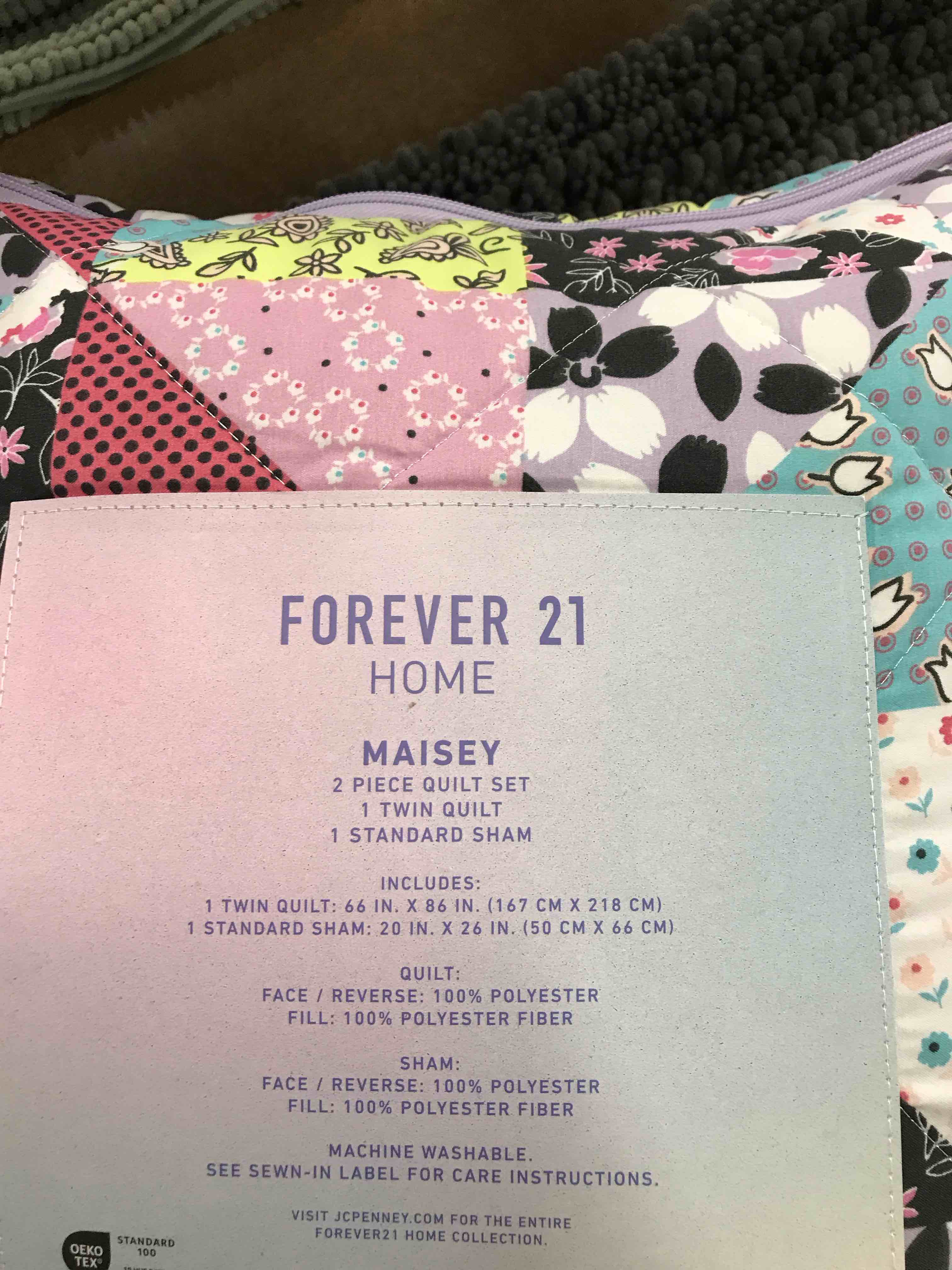 Condition photo showing As Is for Twin Quilt and Sham