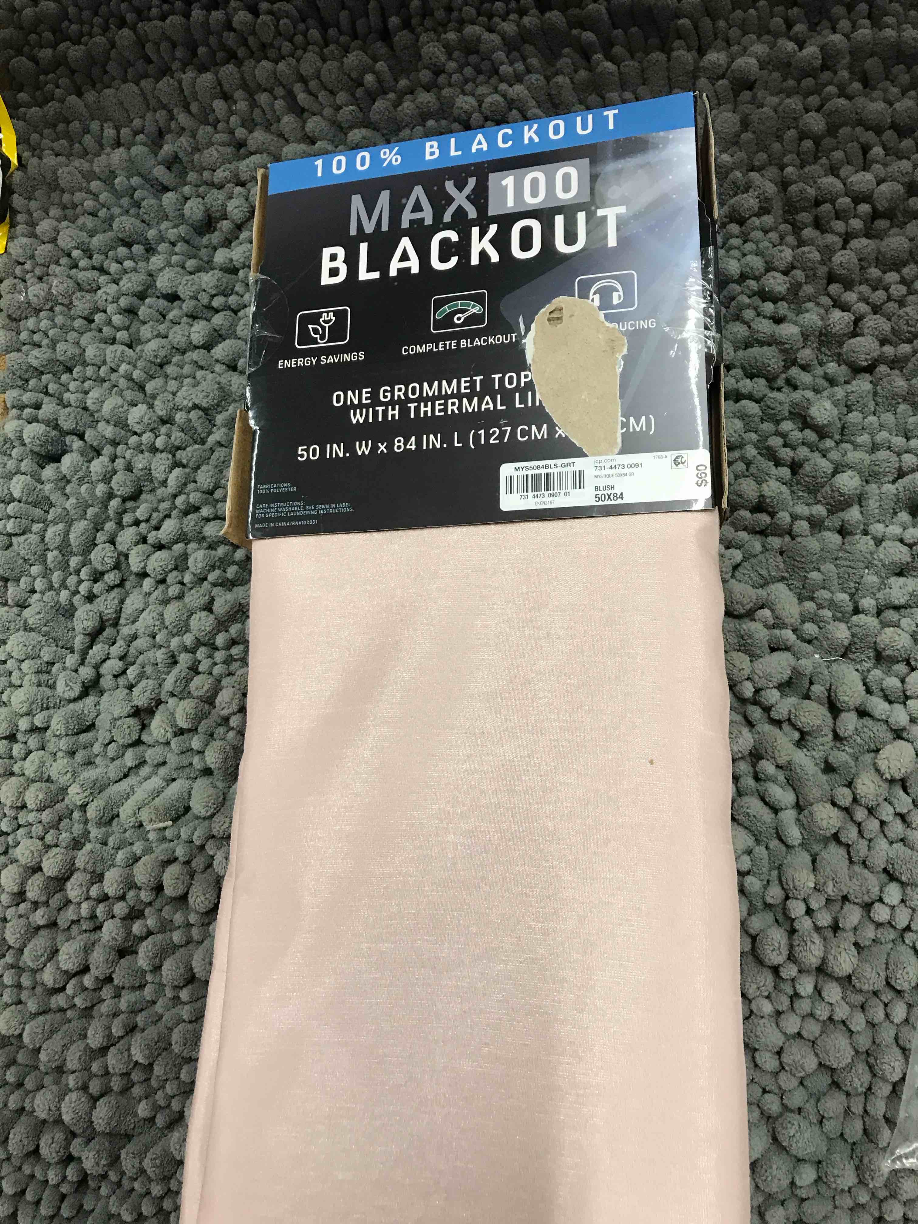 Condition photo showing As Is for One Panel Blackout Curtain 50x84”