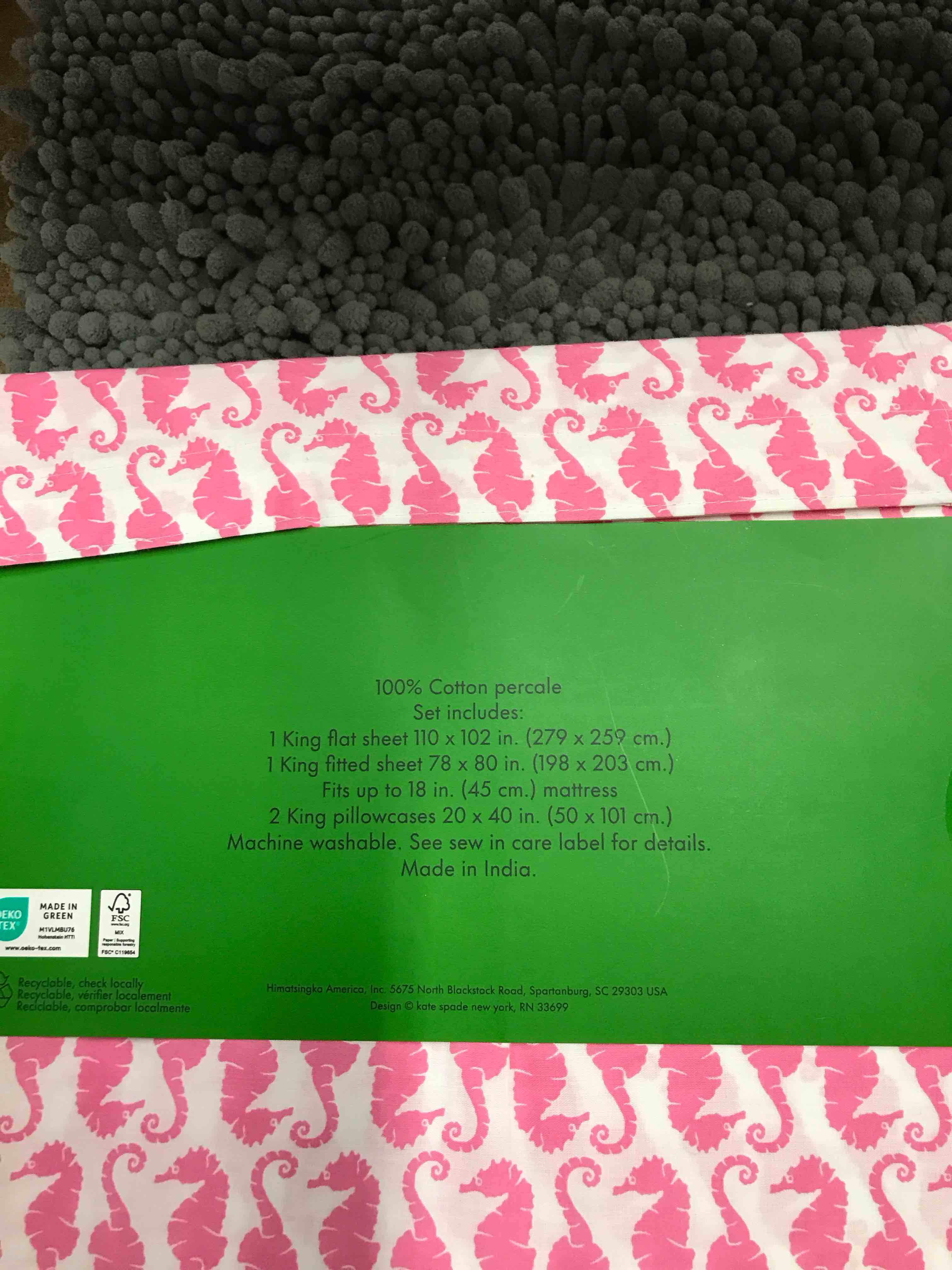 Condition photo showing New/Like New for Kate Spade King Sheet Set