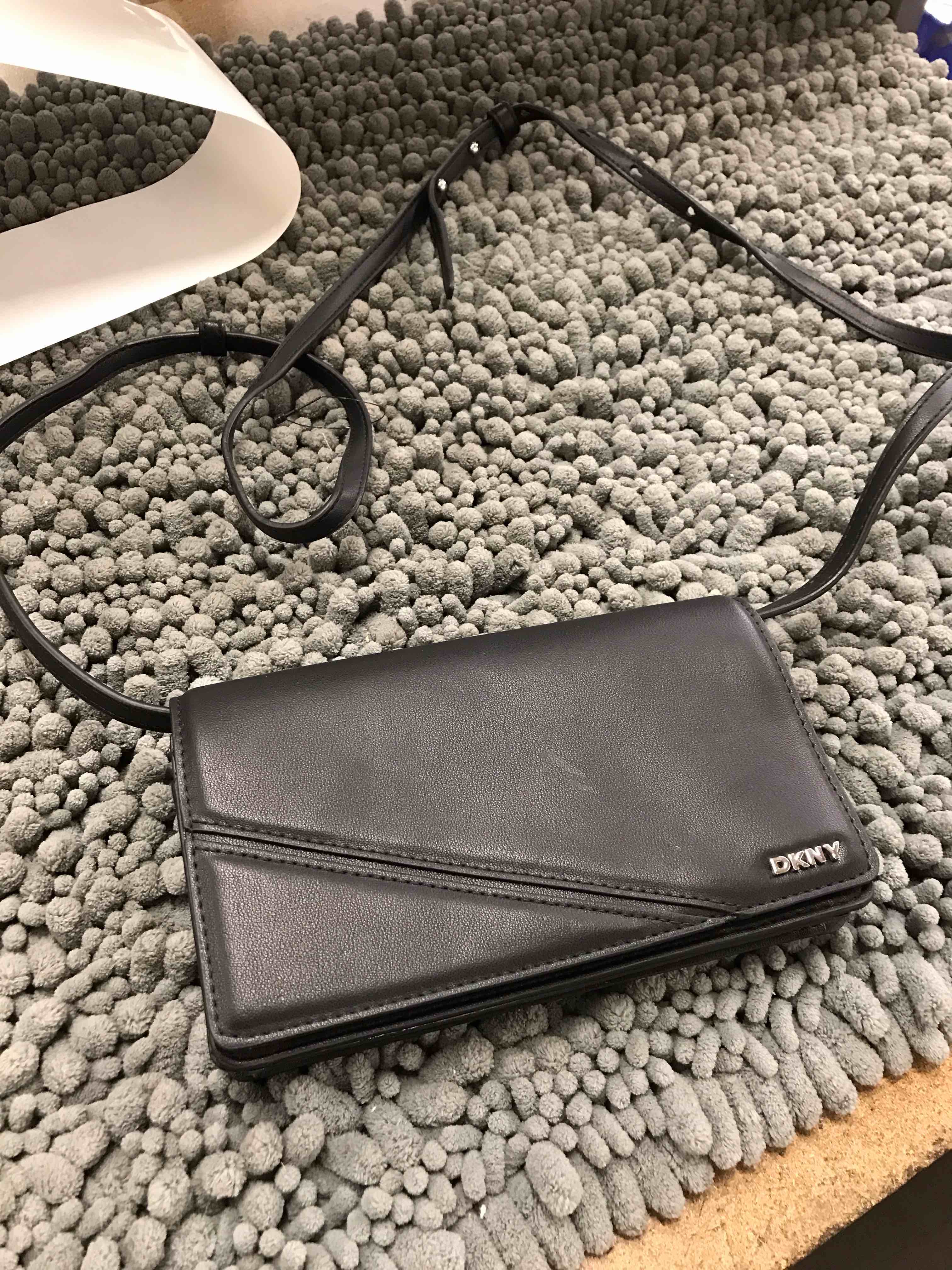 Condition photo showing As Is for dkny black purse