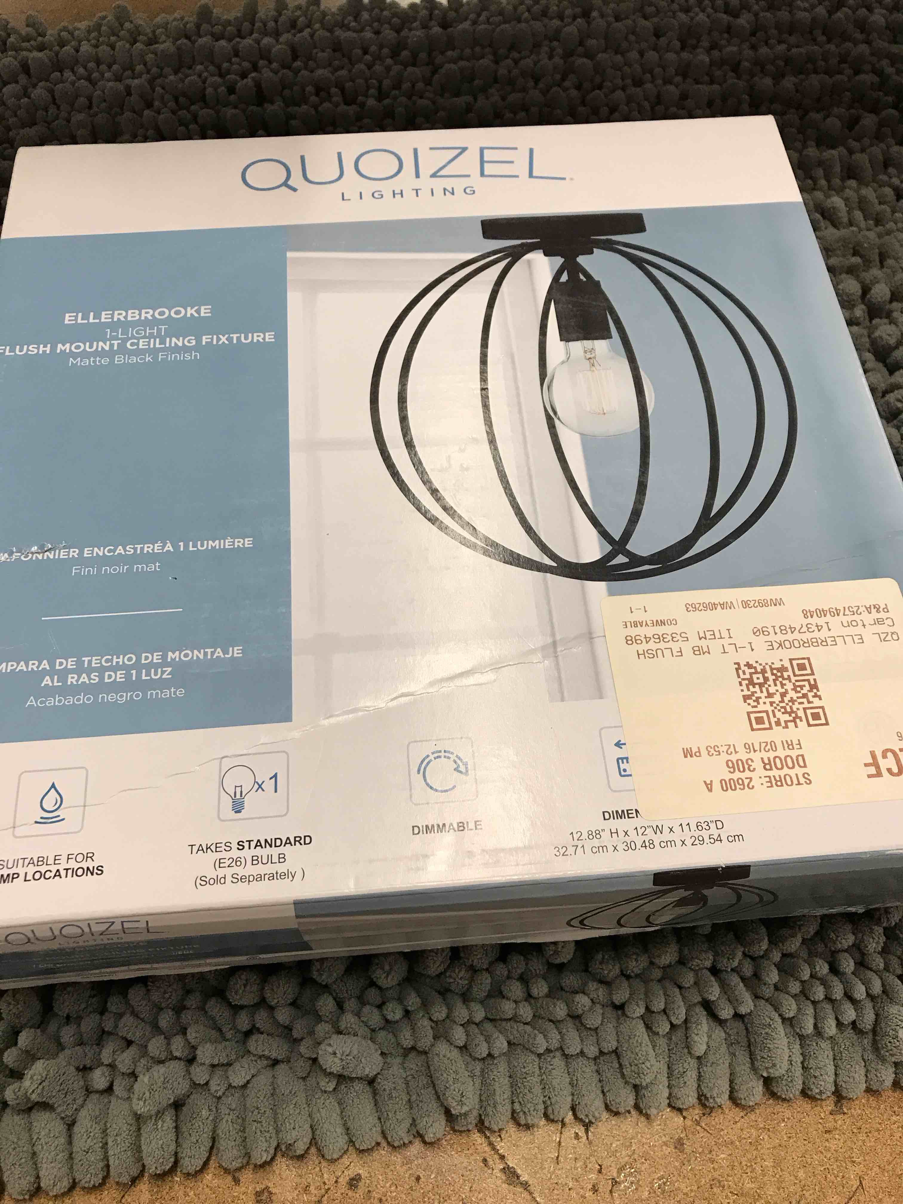 quoizel 1 light ceiling fixture