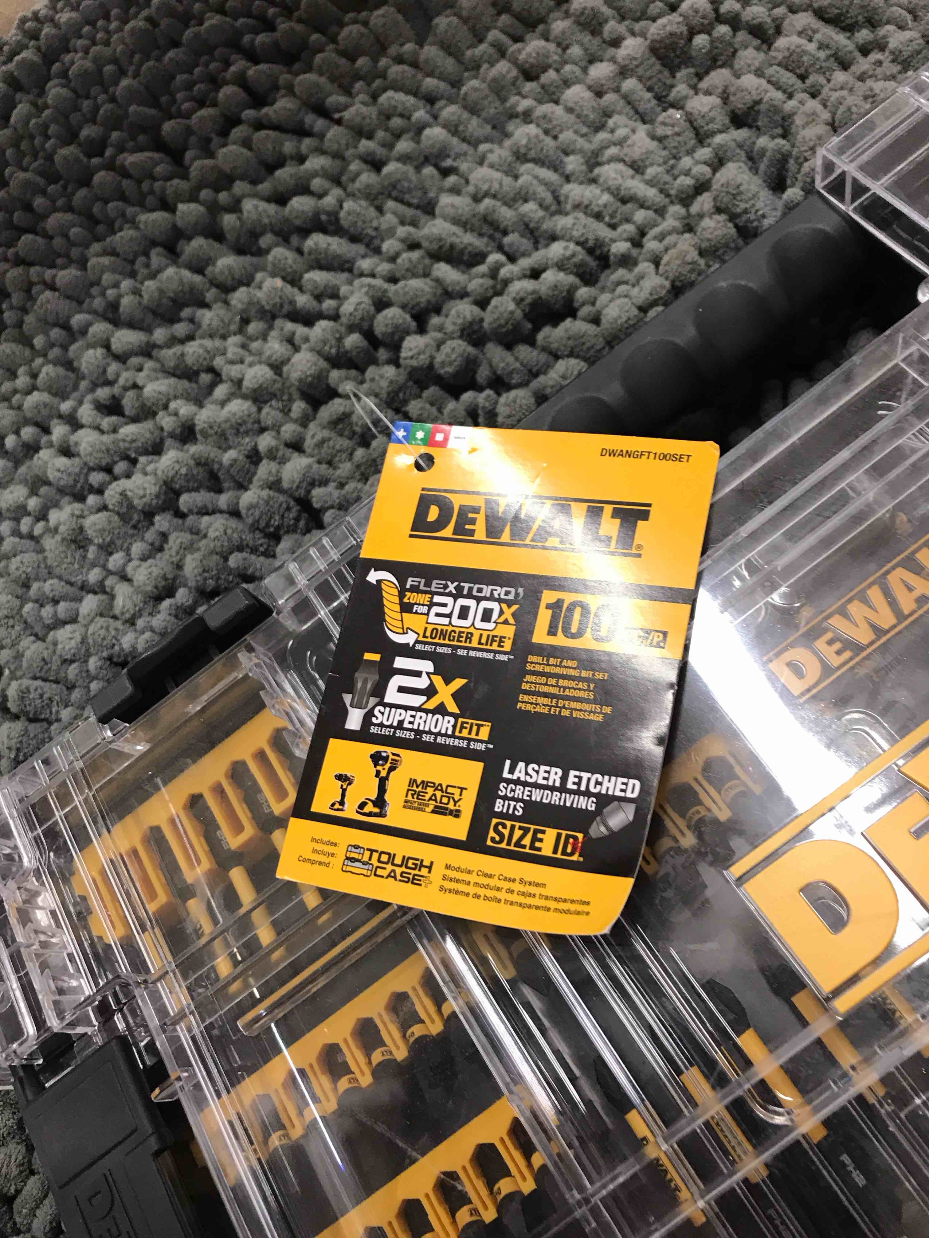 Condition photo showing As Is for dewalt drill set