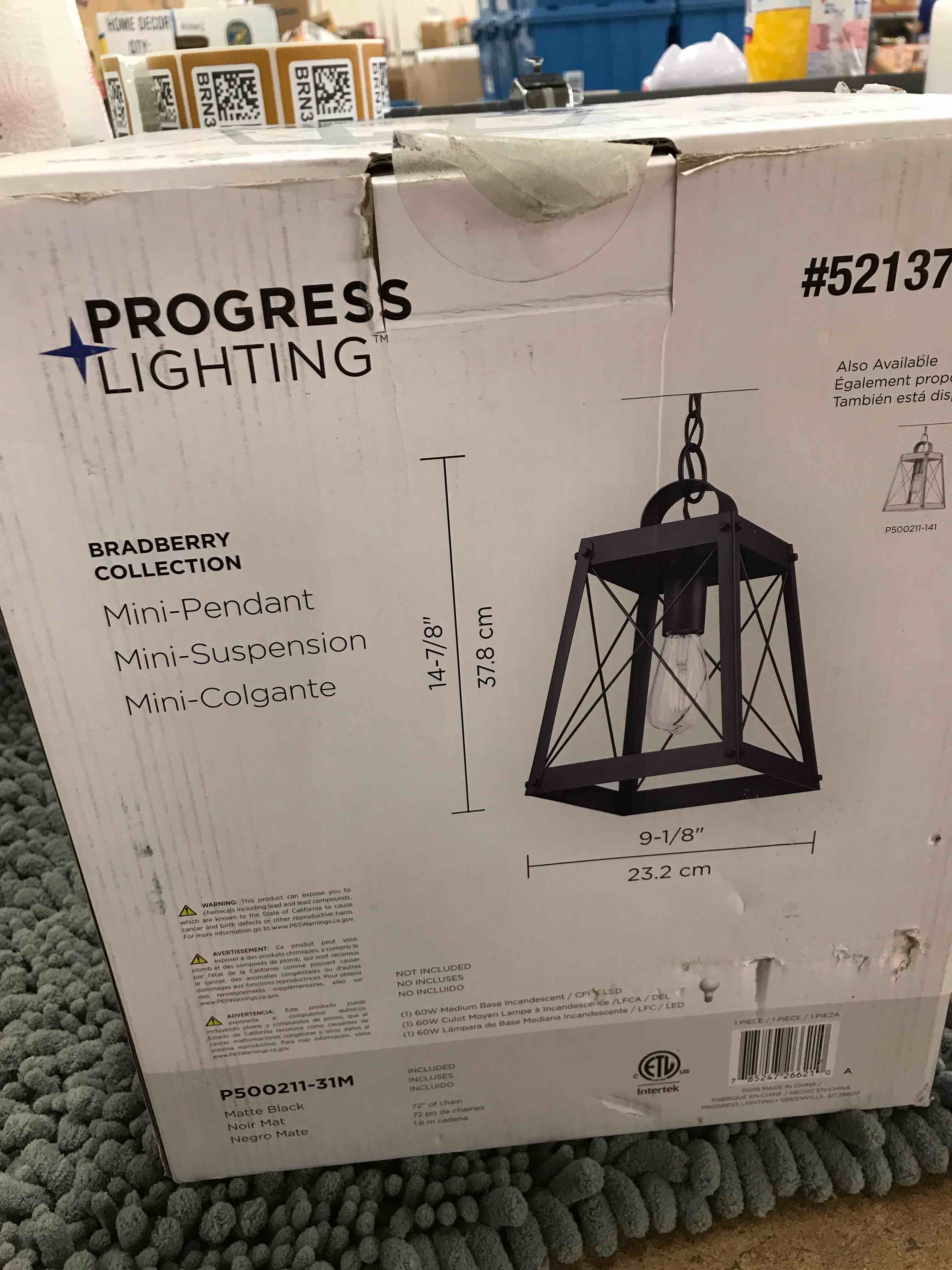 Condition photo showing As Is for progress lighting fixture