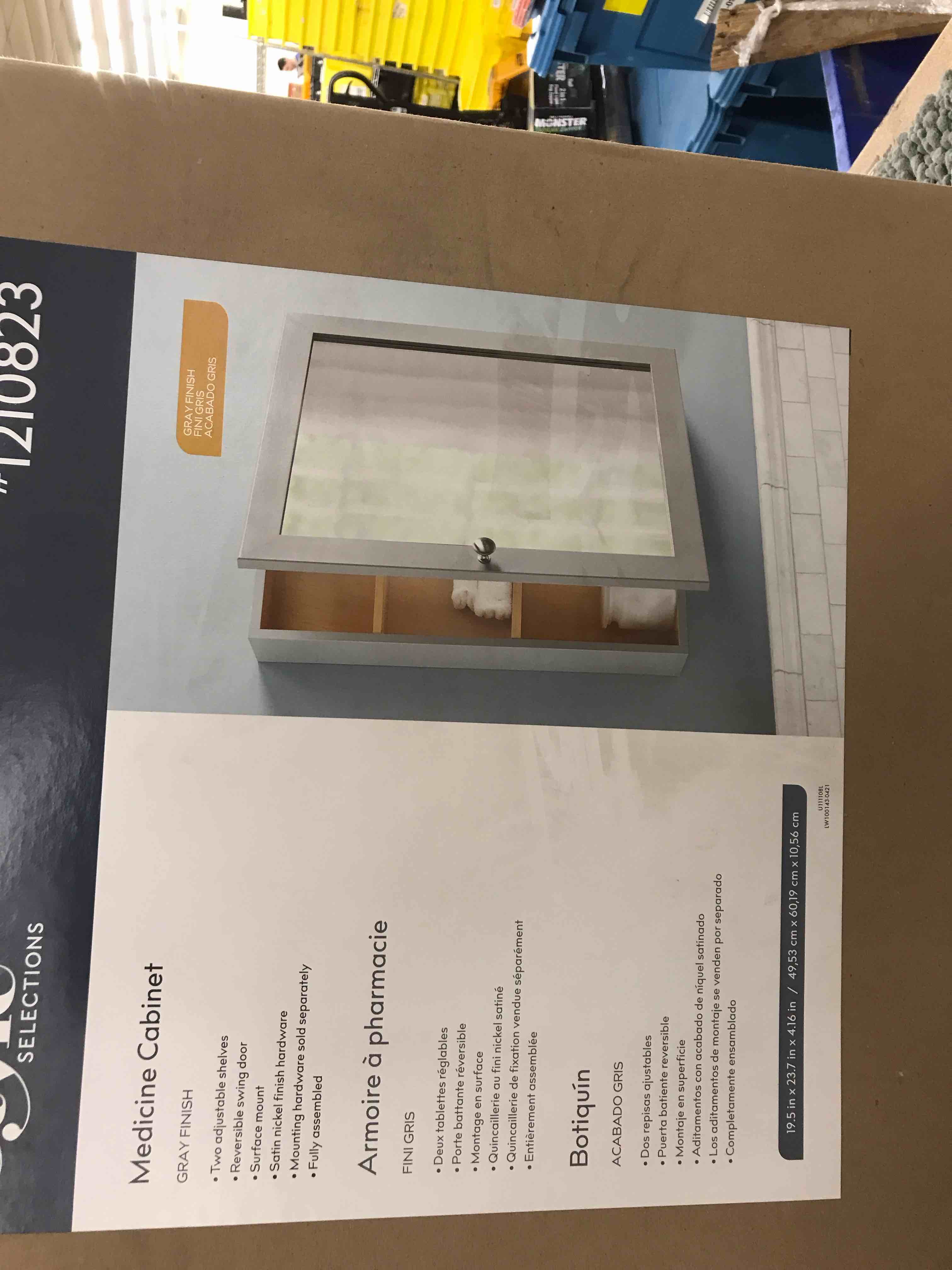 Condition photo showing As Is for medicine cabinet