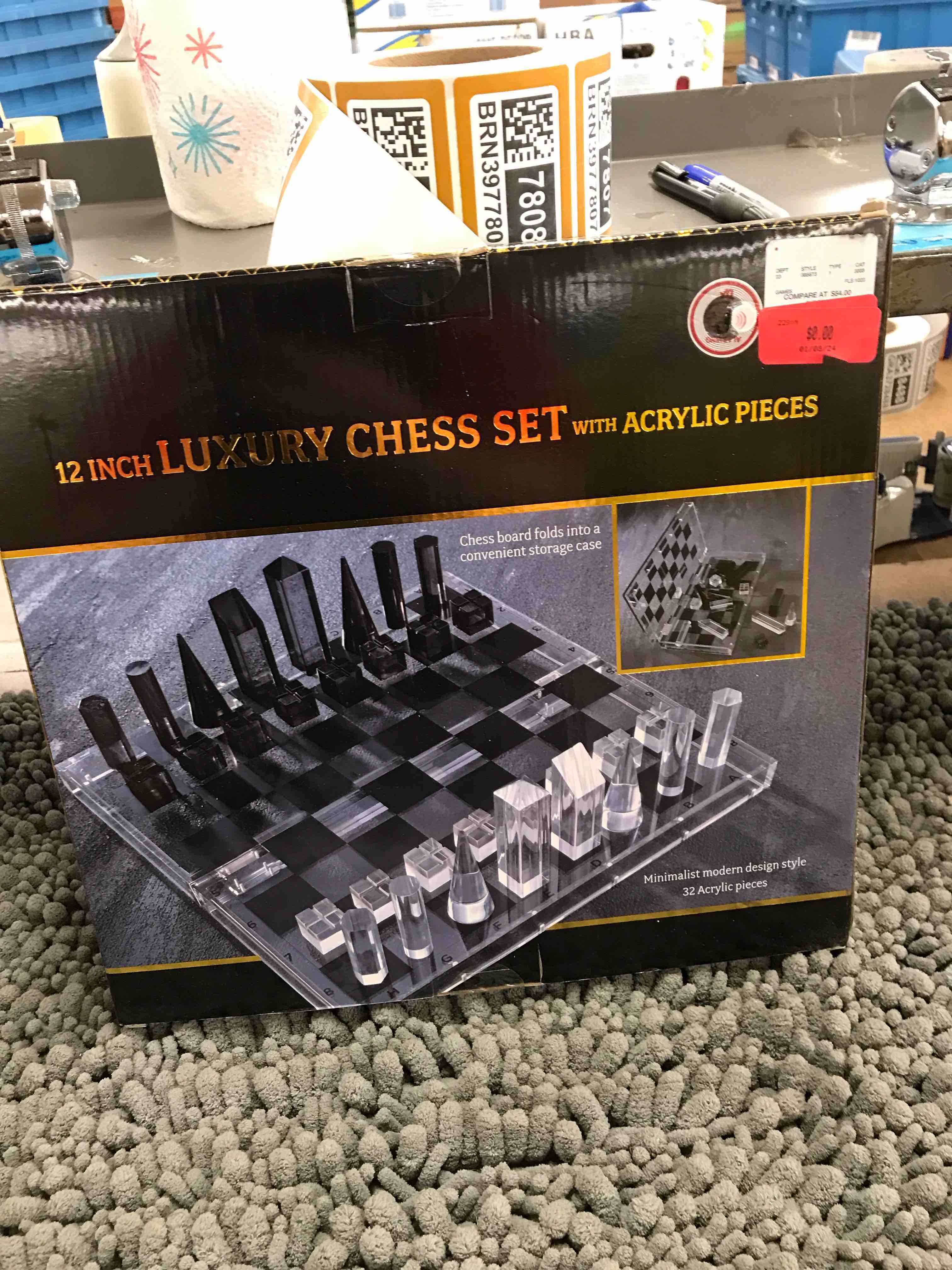 Condition photo showing As Is for 12 in luxury chess set