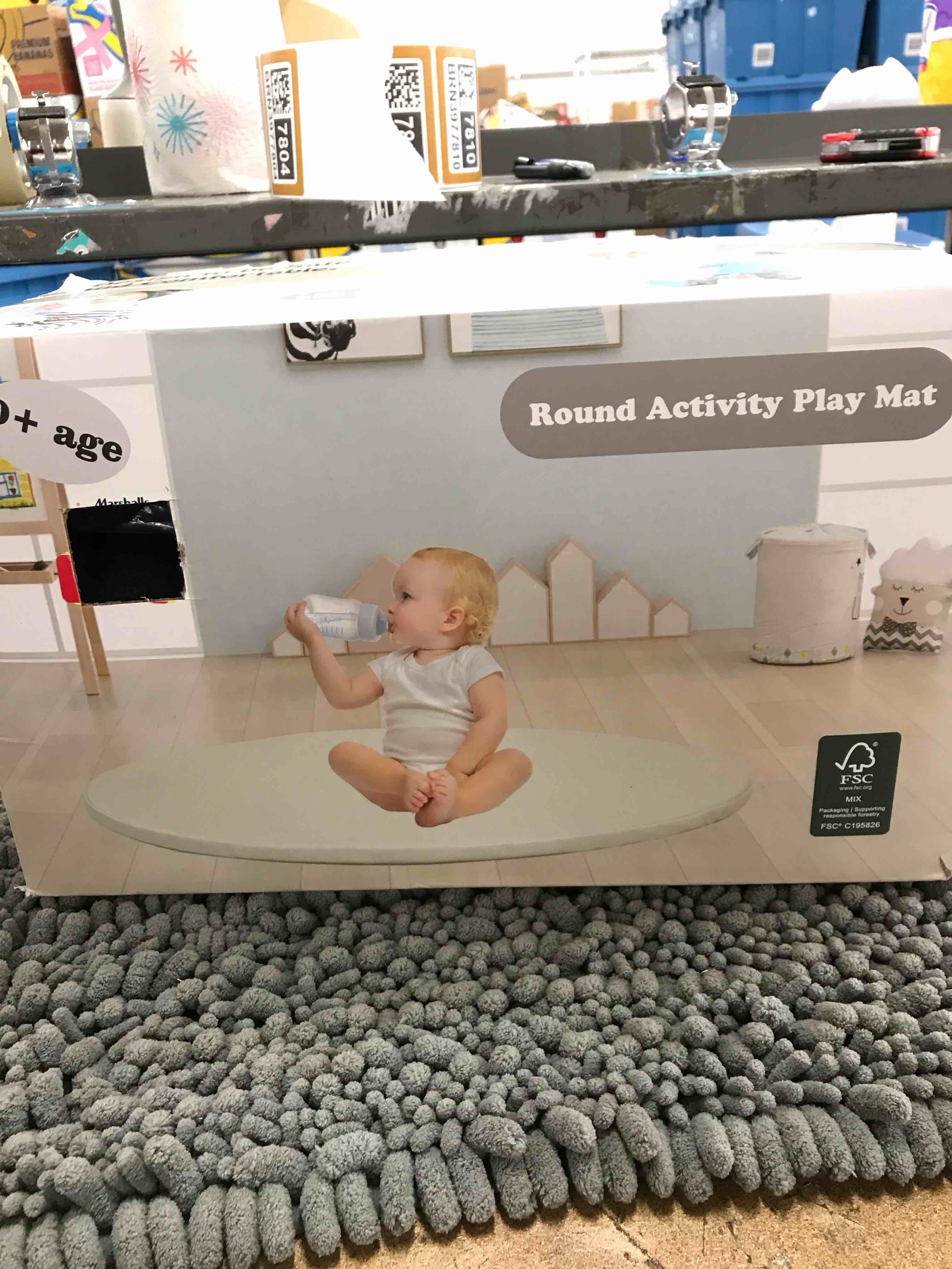 Condition photo showing As Is for round activity play mat