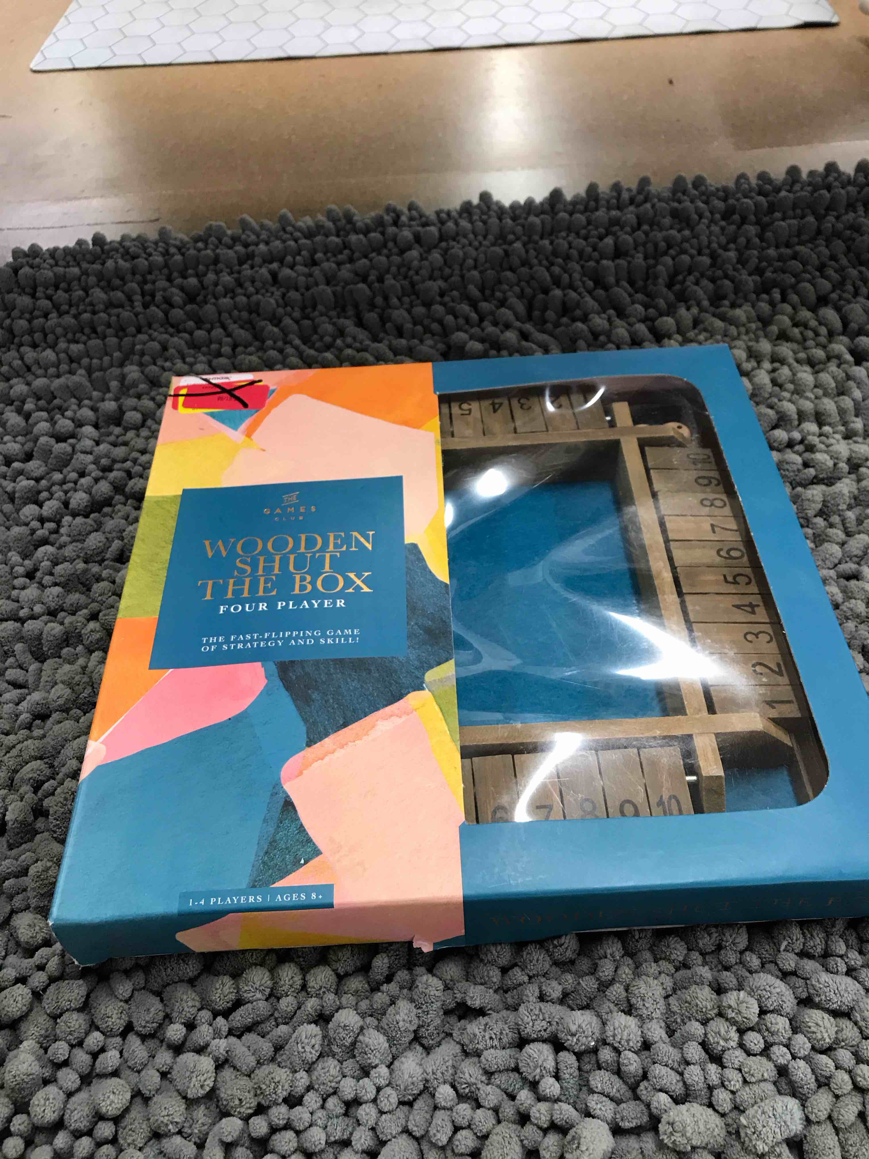 Condition photo showing As Is for wooden shut the box game