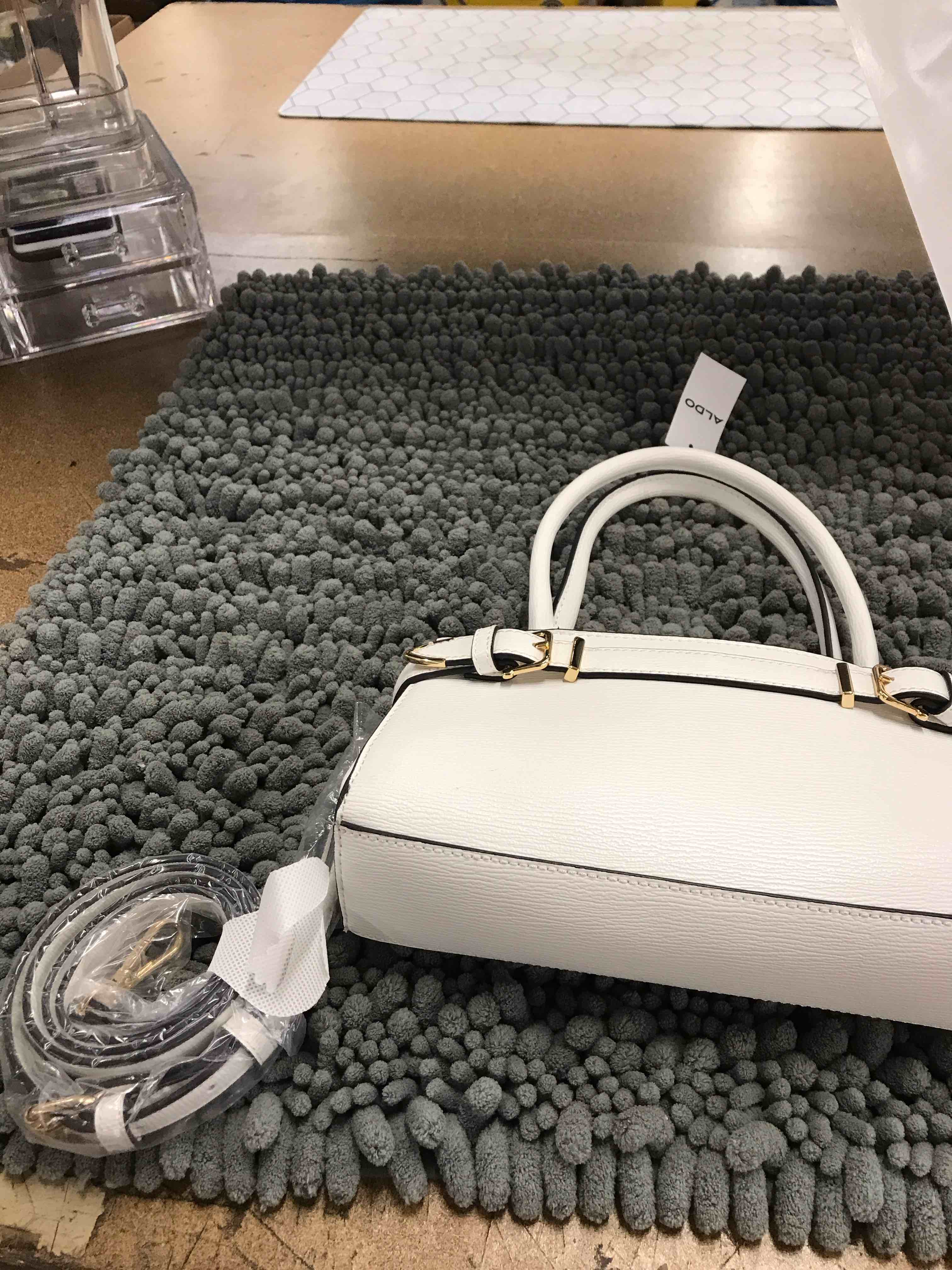 Condition photo showing As Is for Aldo white purse