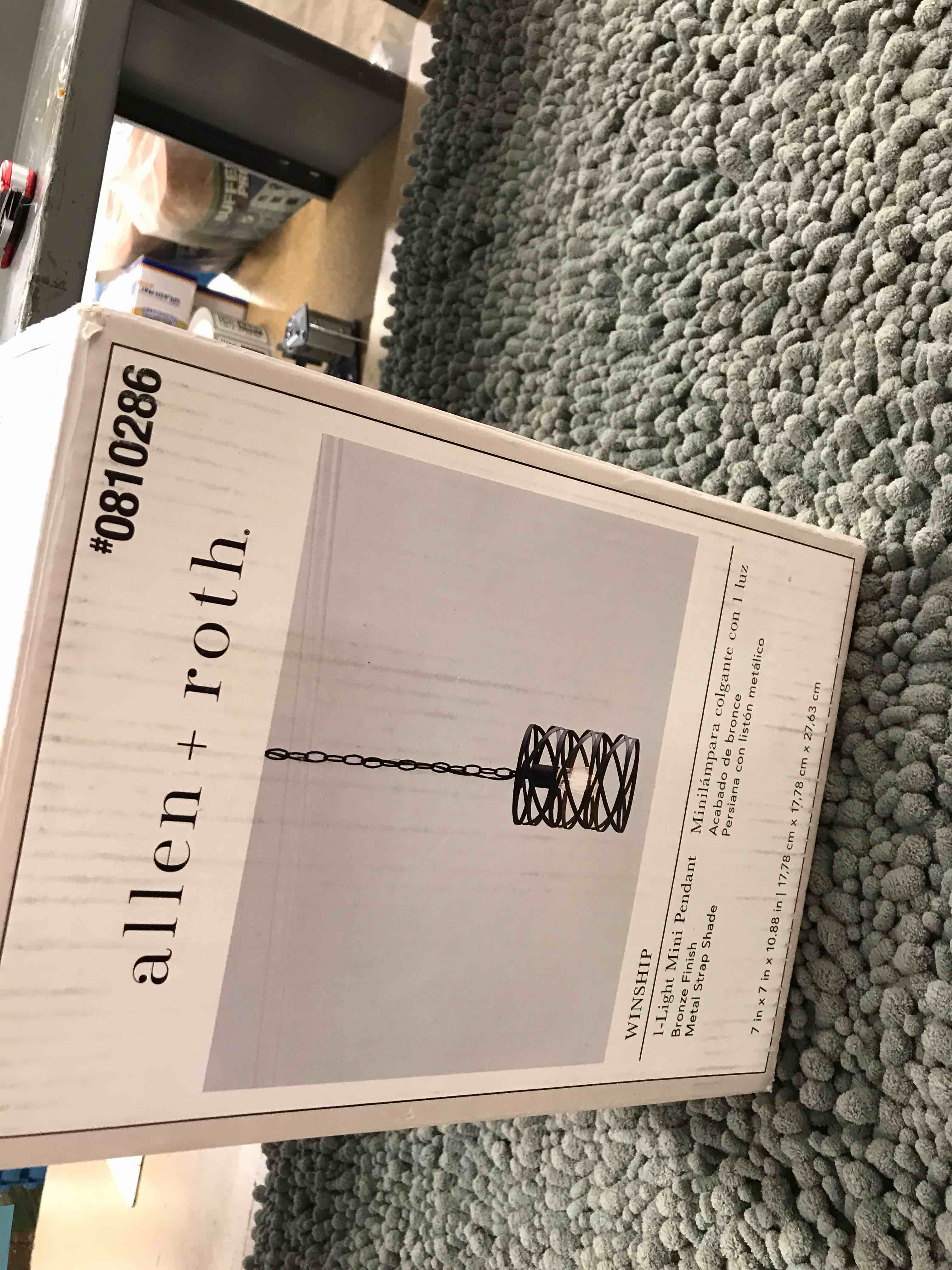 Condition photo showing As Is for Allen and Roth metal strap shade