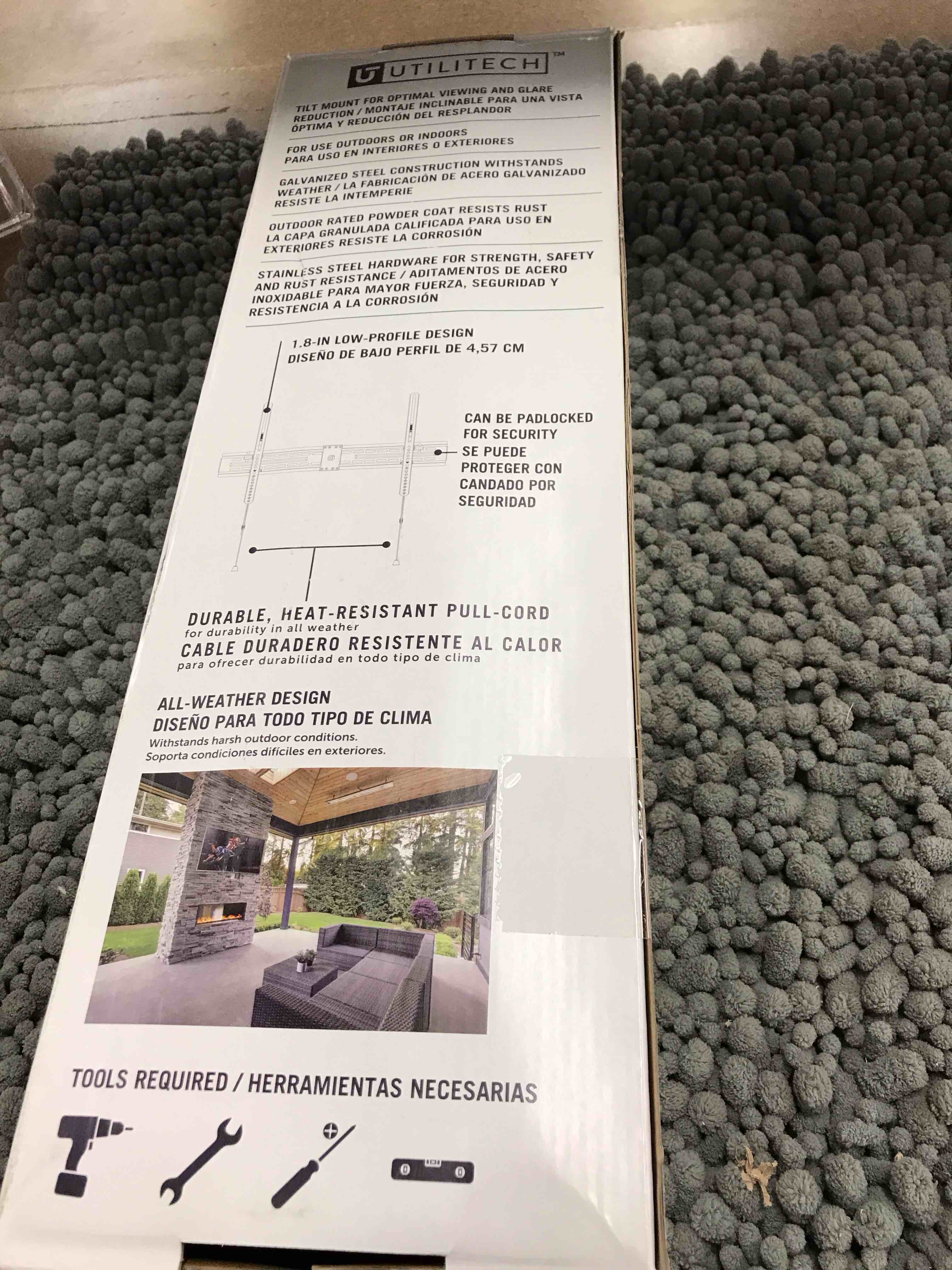 Condition photo showing As Is for outdoor tilt tv wall mount