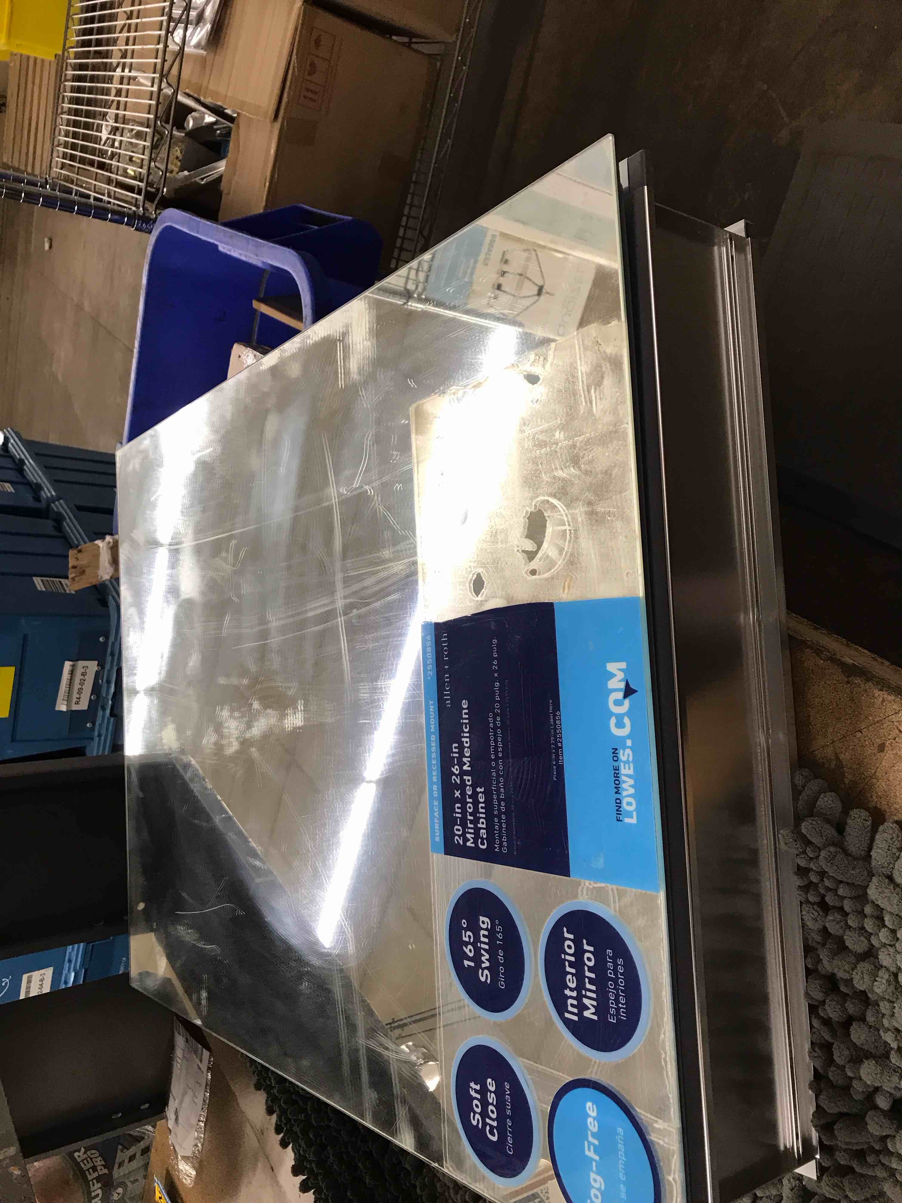 Condition photo showing As Is for 20x26 mirrored medicine cabinet