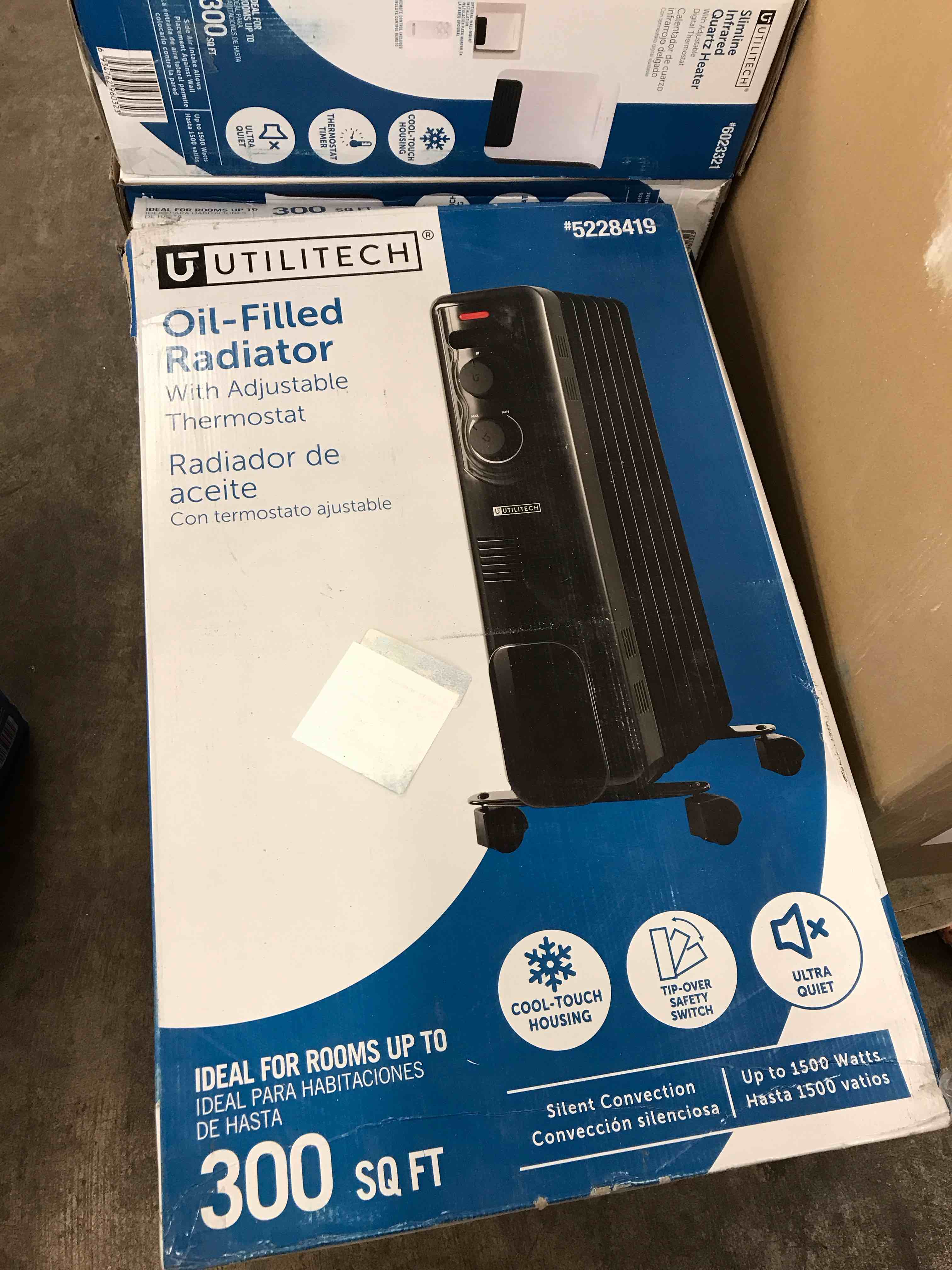 Condition photo showing As Is for oil filled radiator