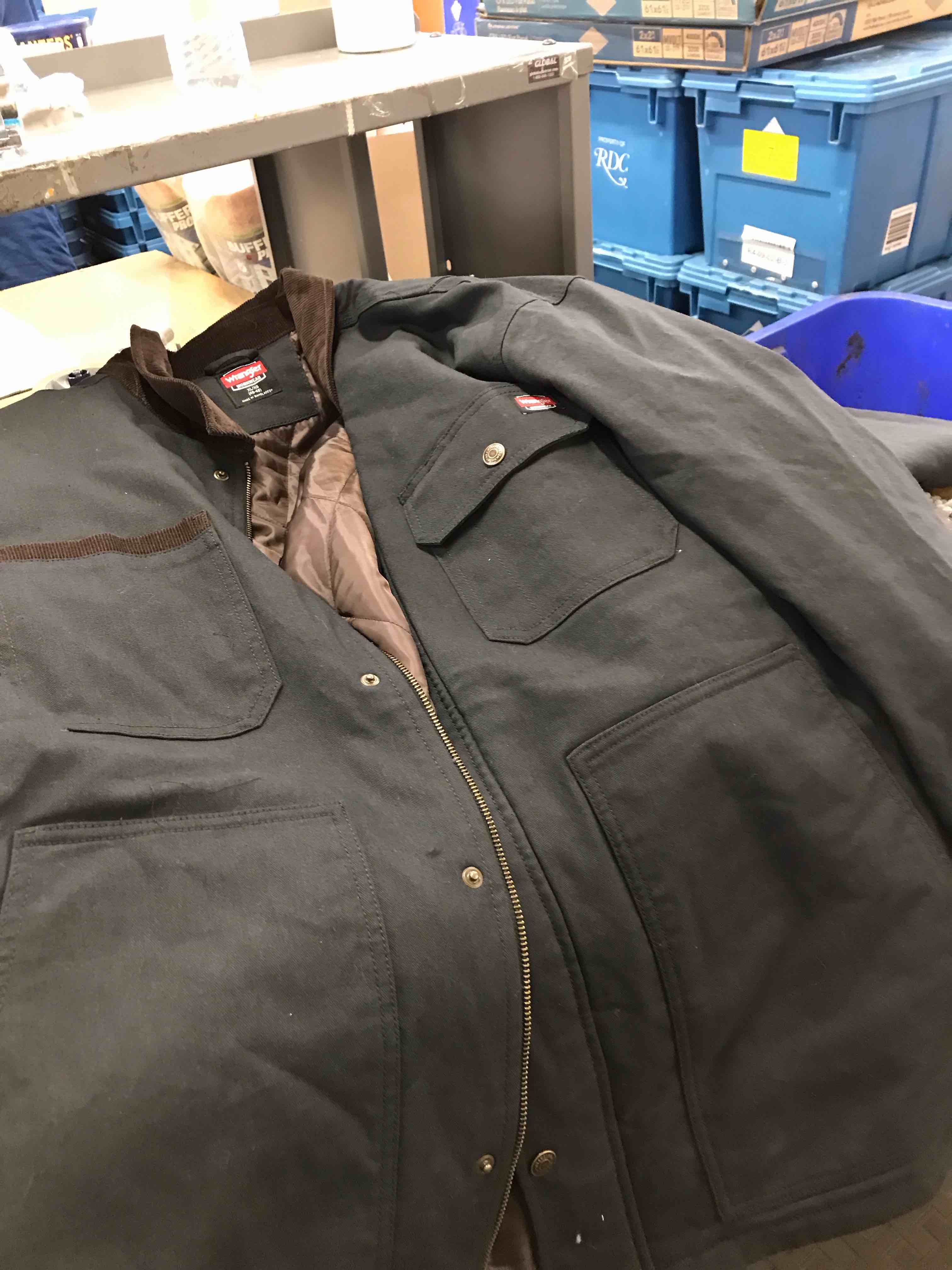 wrangler duck quilted shirt jacket