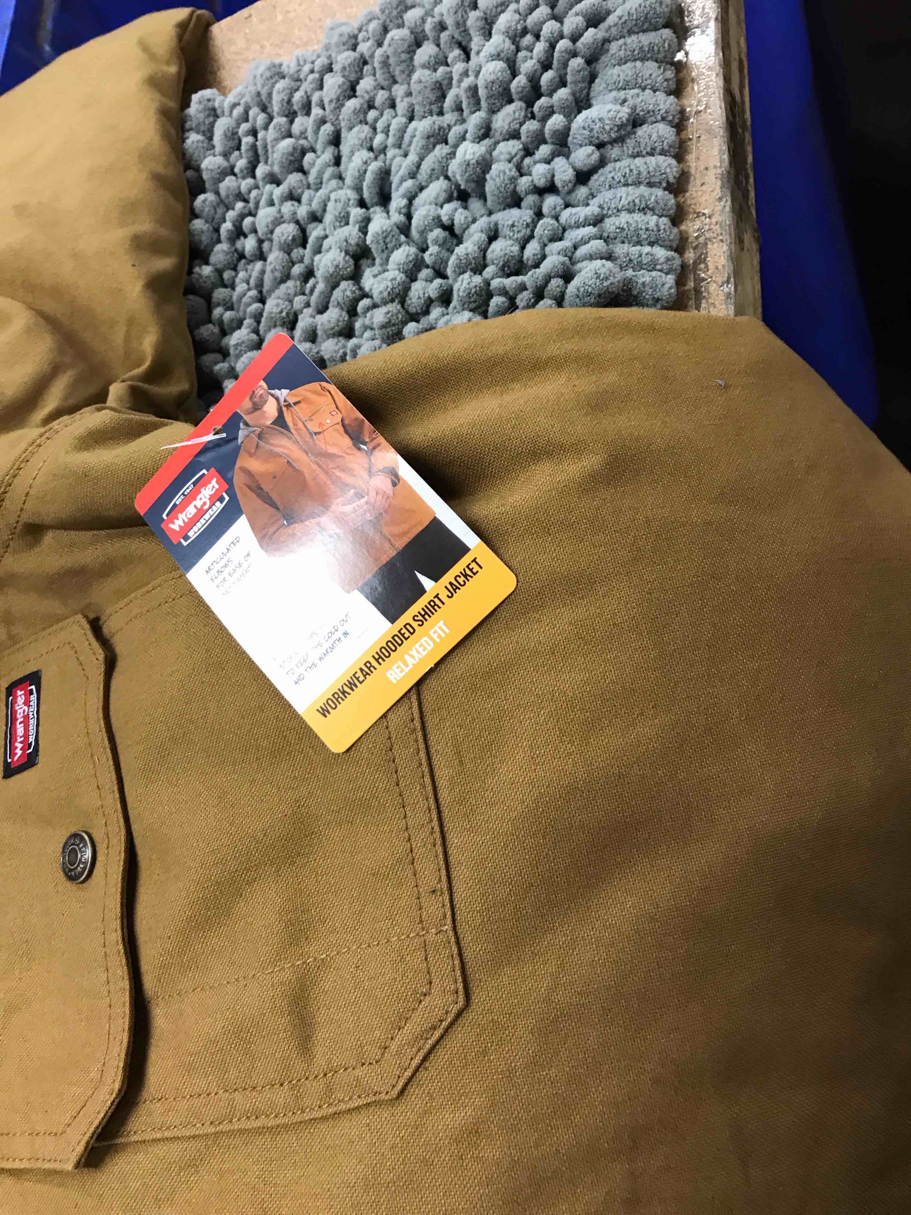 Condition photo showing As Is for workwear hooded shirt jacket