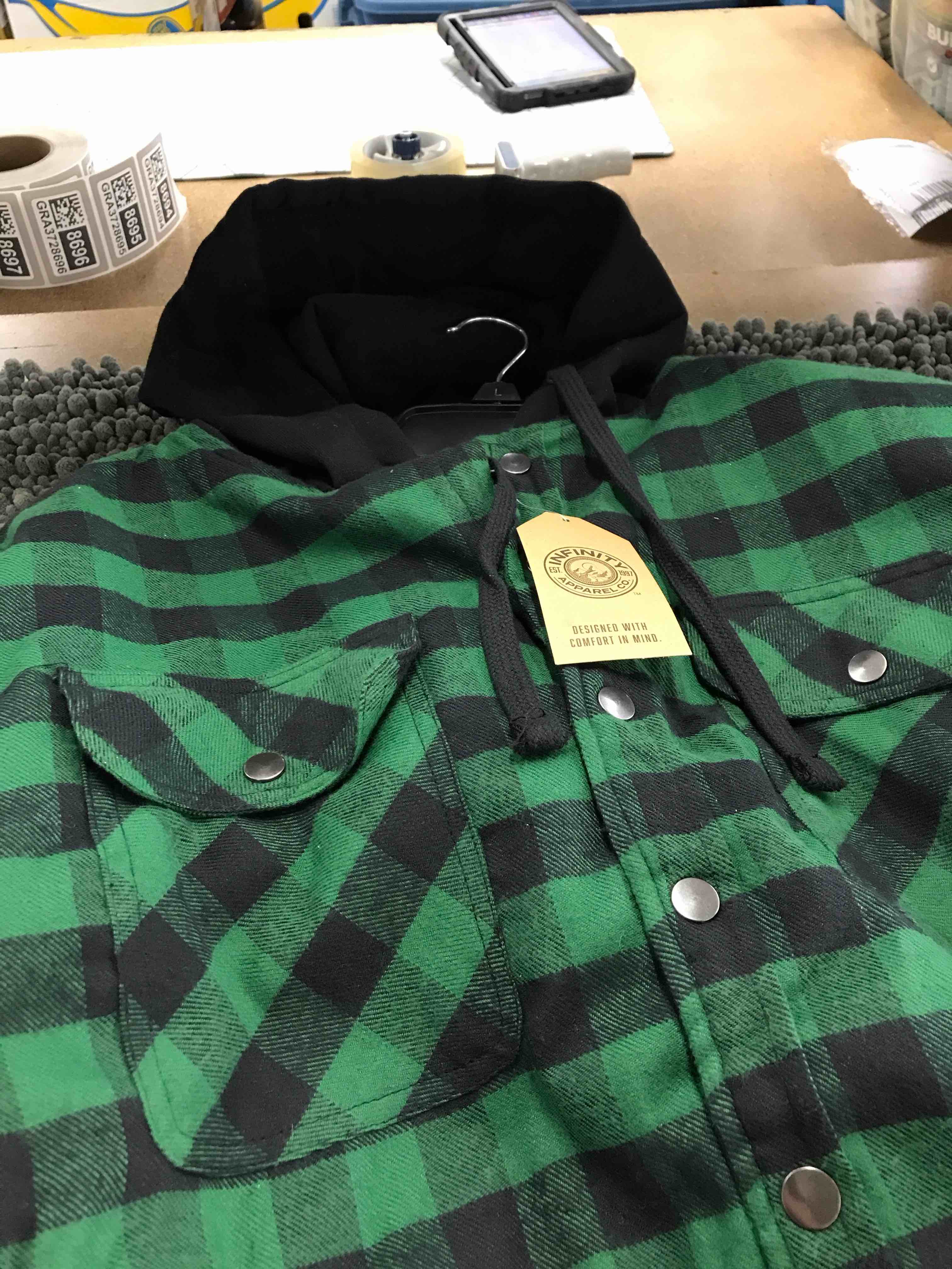 flannel with hood