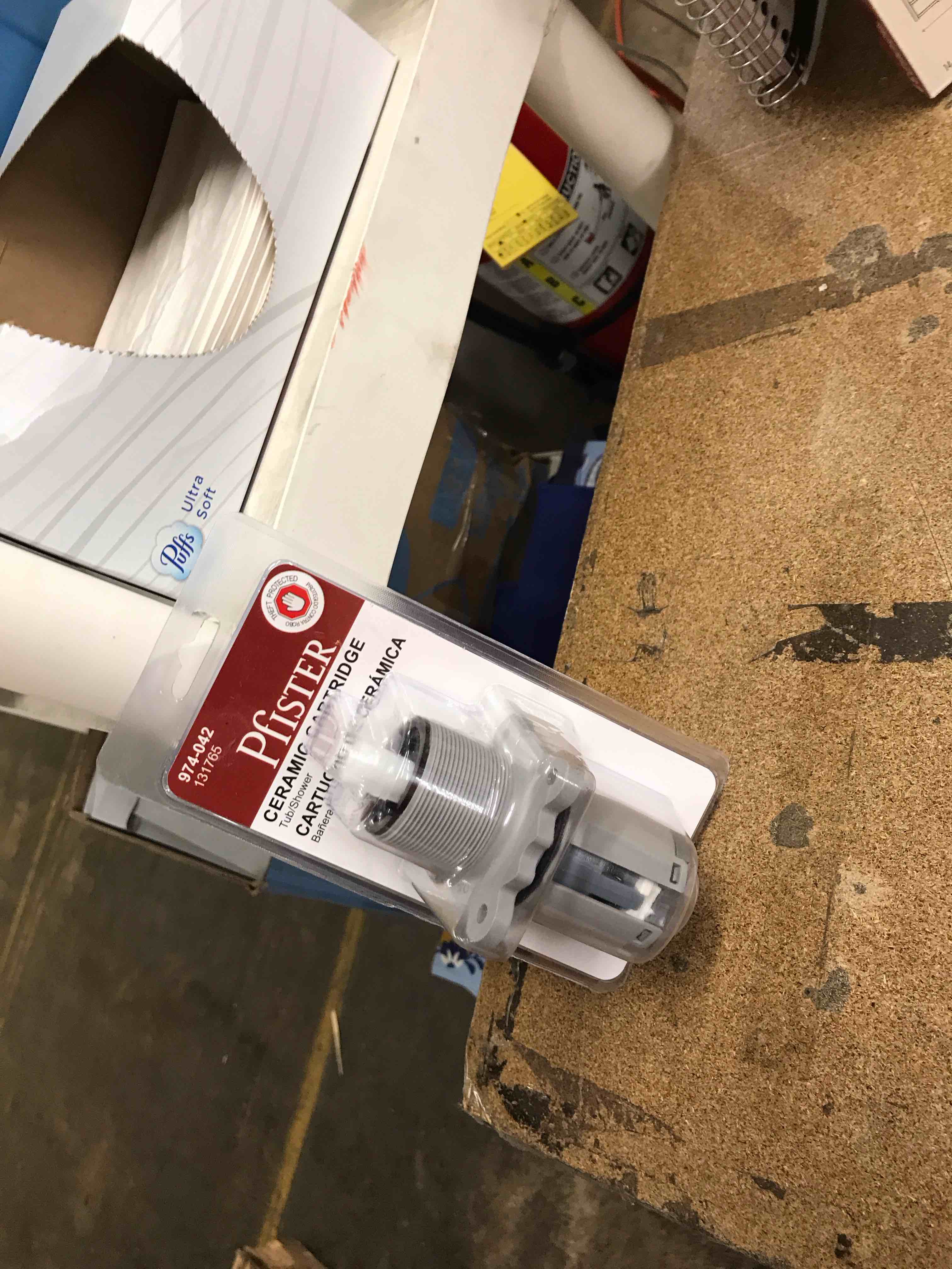 Condition photo showing As Is for tub/shower ceramic cartridge