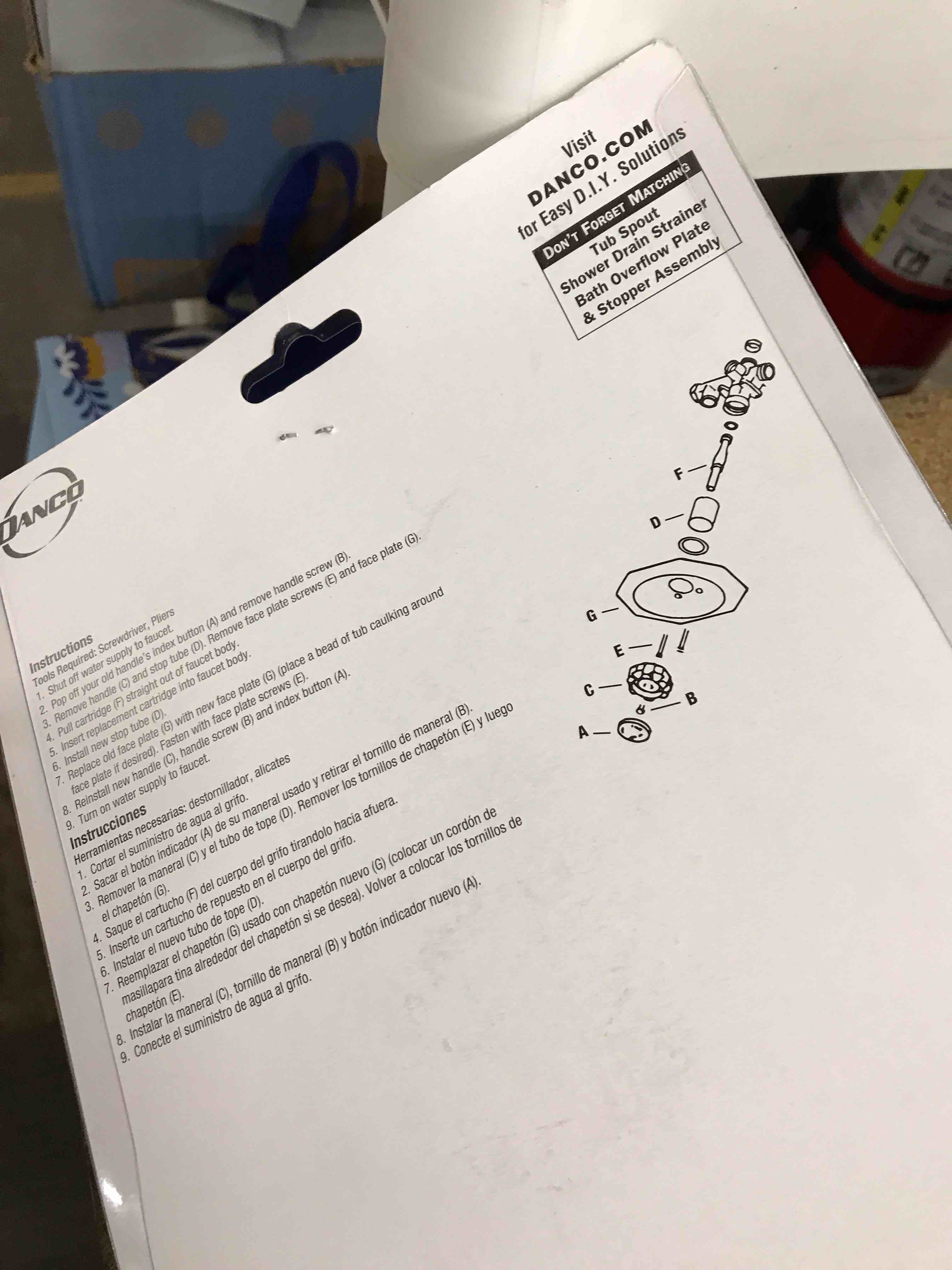 Condition photo showing As Is for tub/shower trim kit