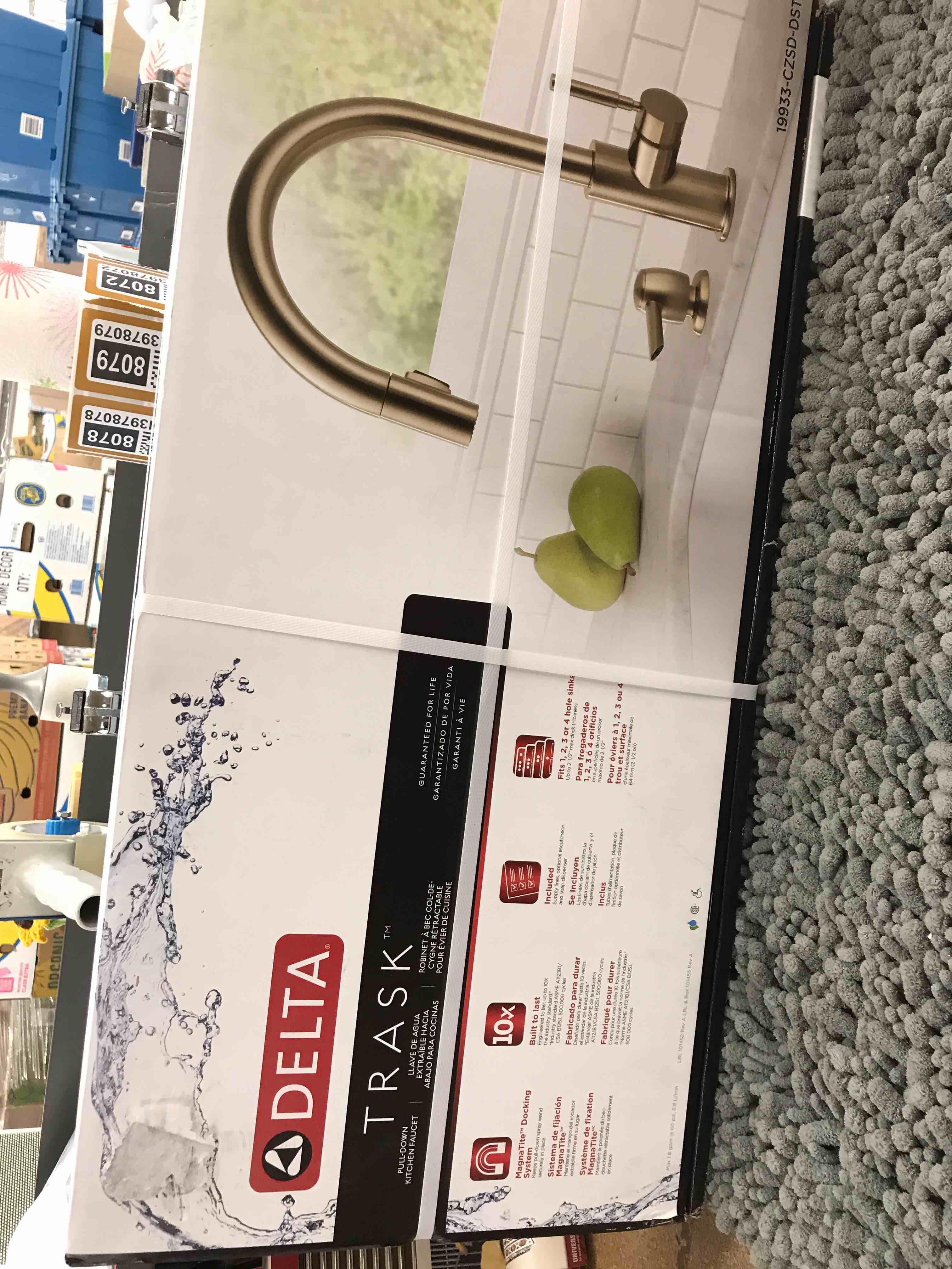 Condition photo showing As Is for pull down kitchen faucet