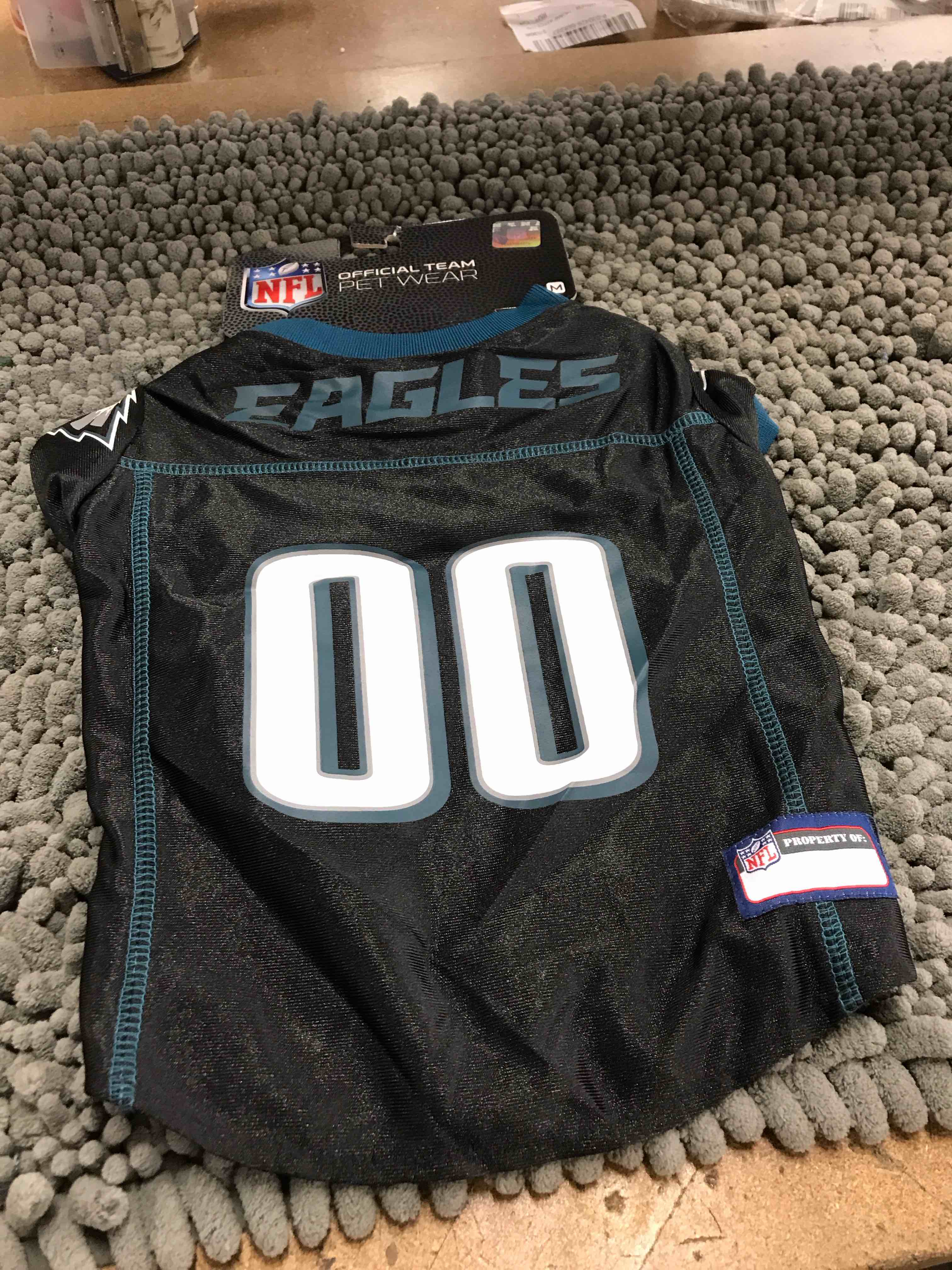 Condition photo showing New/Like New for eagles dog jersey
