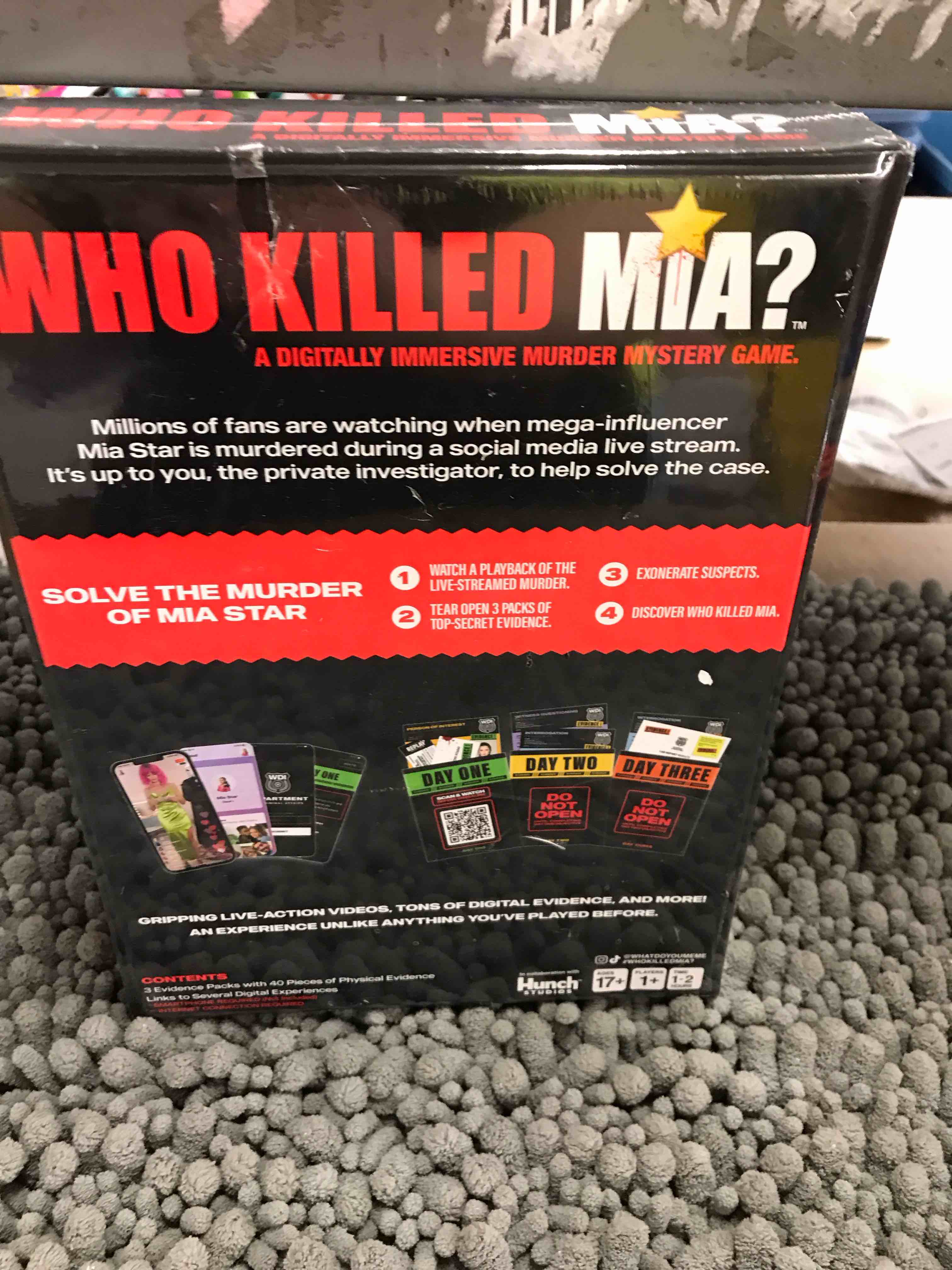 Condition photo showing New/Like New for who killed Mia game