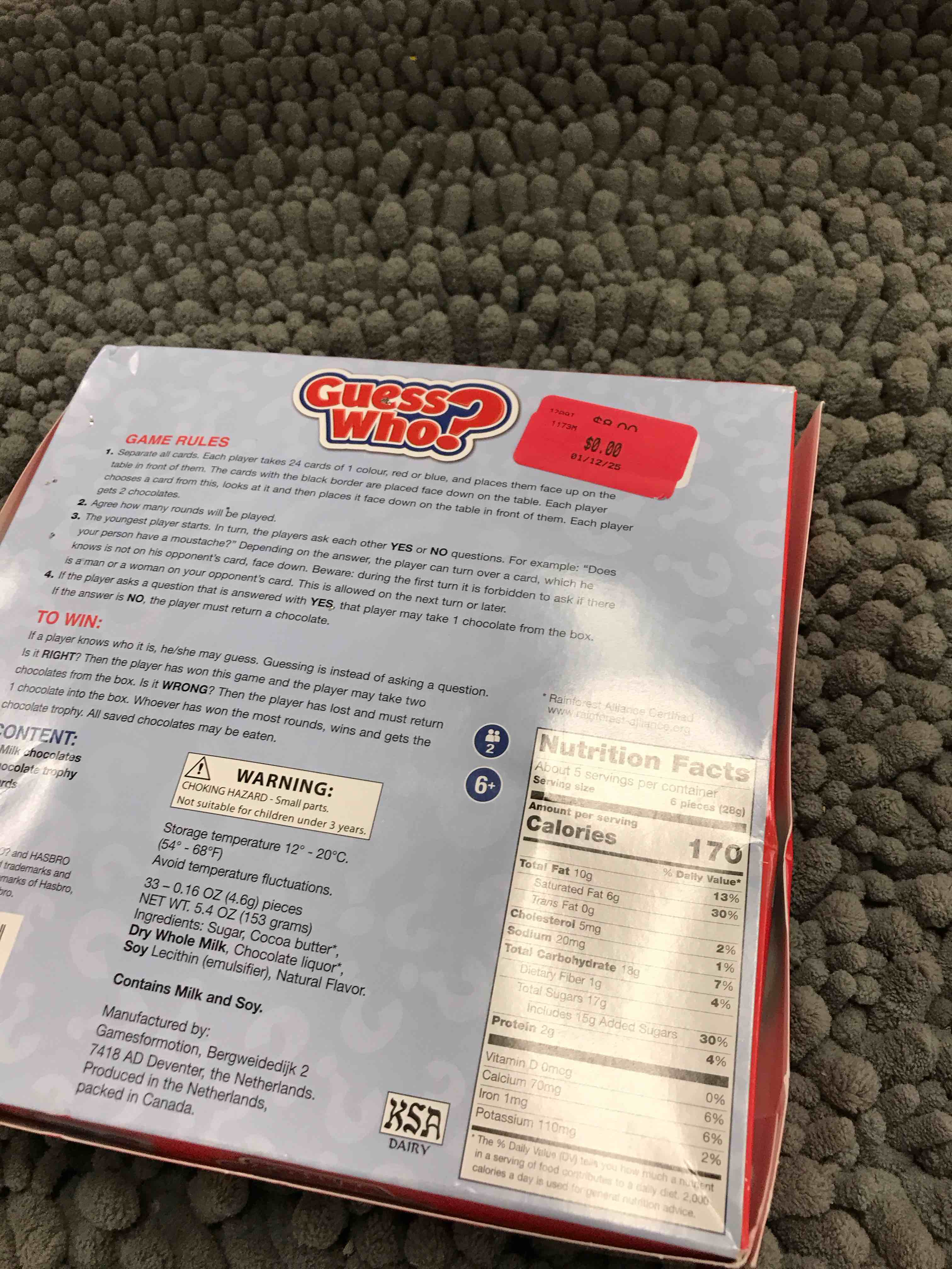 Condition photo showing Good Condition for guess who game