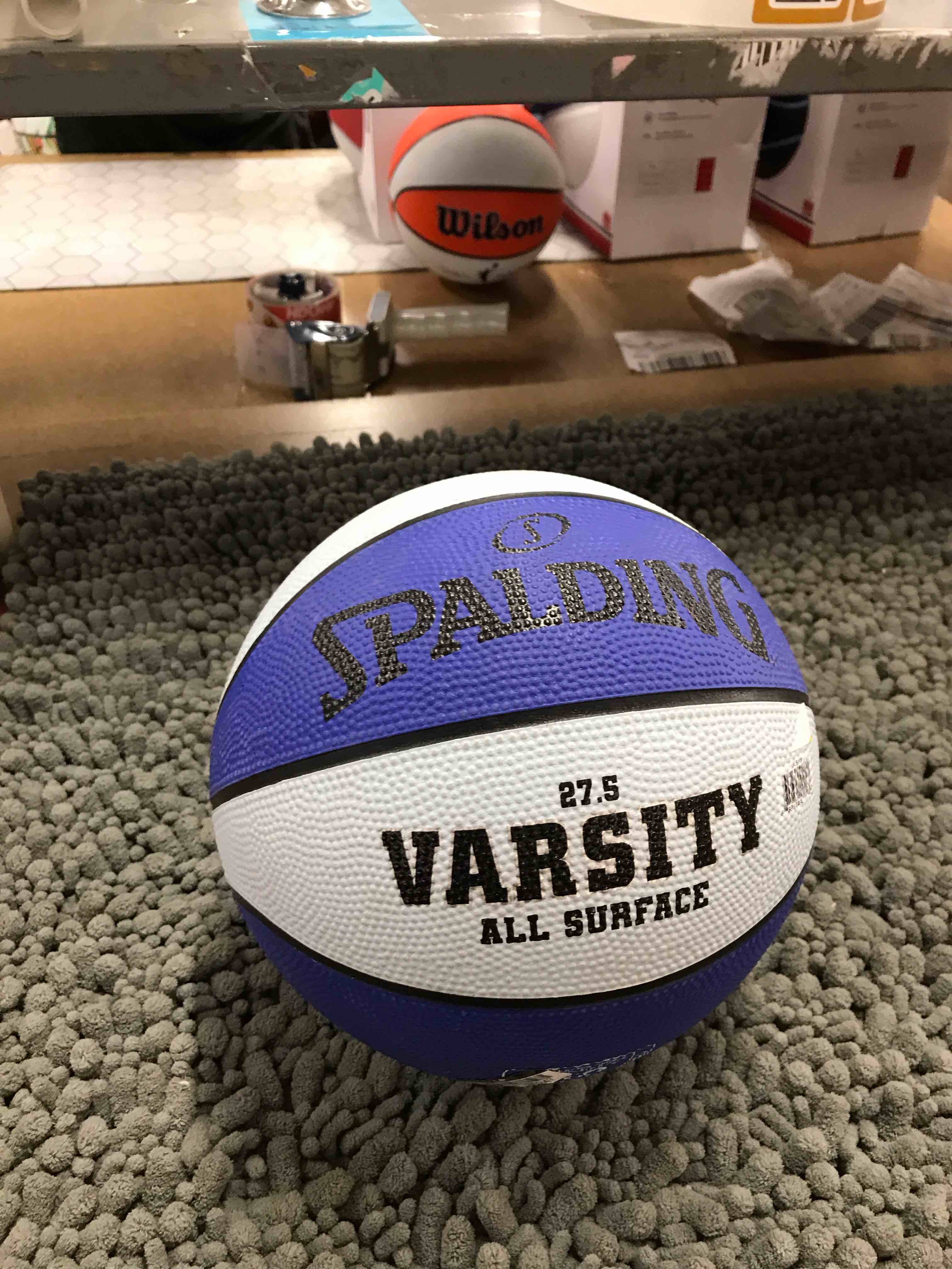 Condition photo showing New/Like New for Spaulding 27.5 in varsity ball