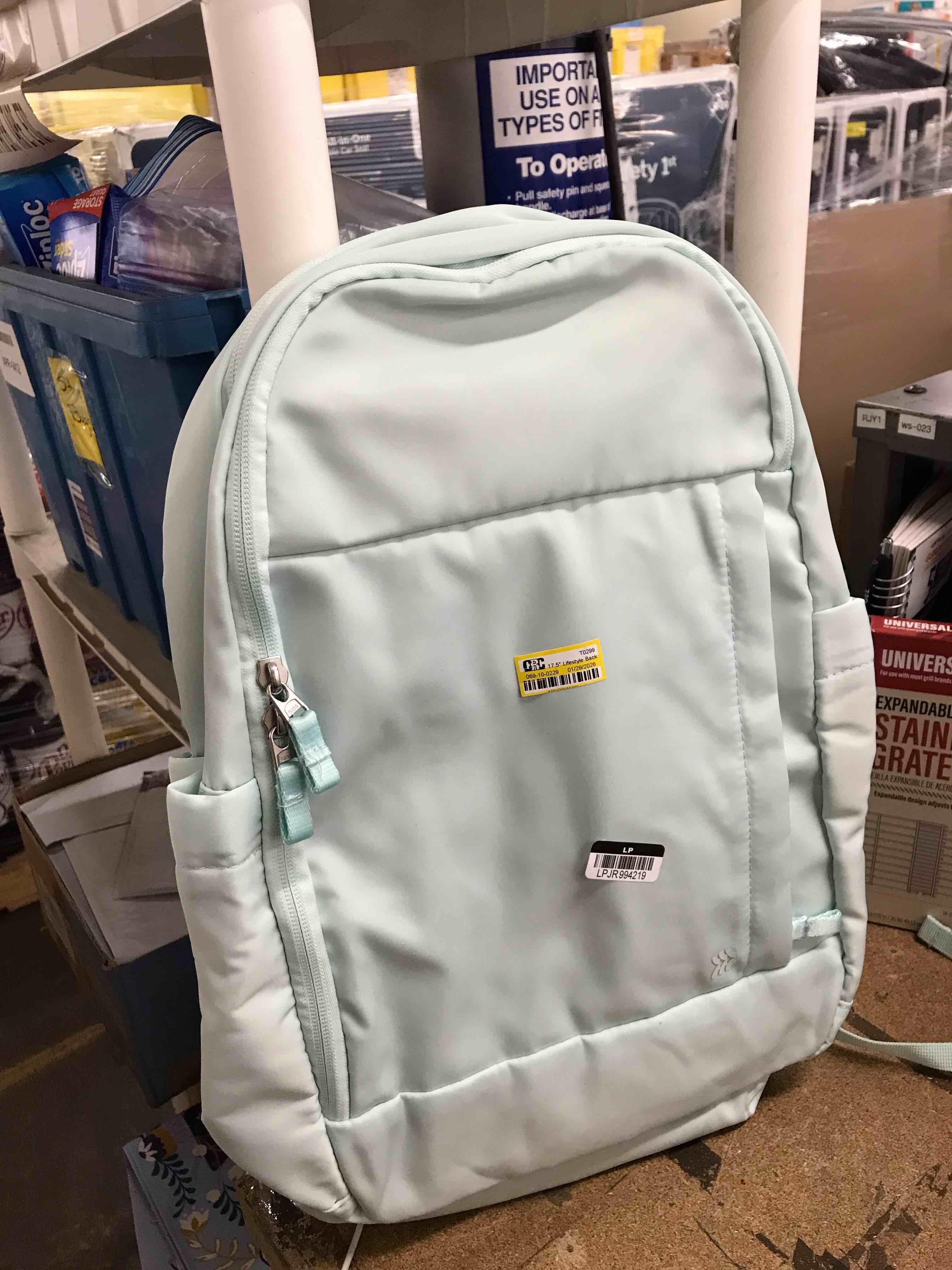 mint green backpack