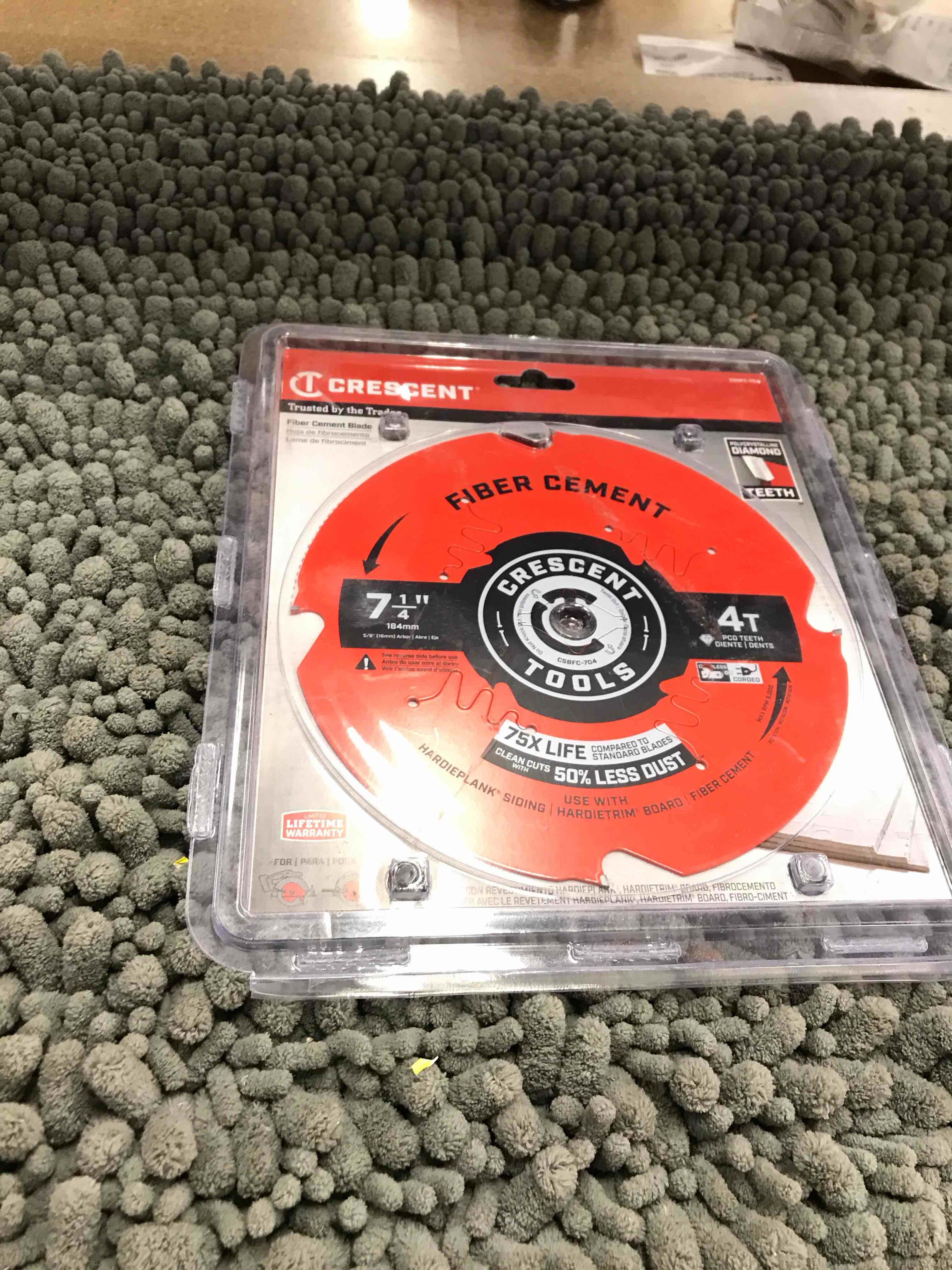 crescent circular saw blade 7 1/4'' x 4 tooth fiber cement