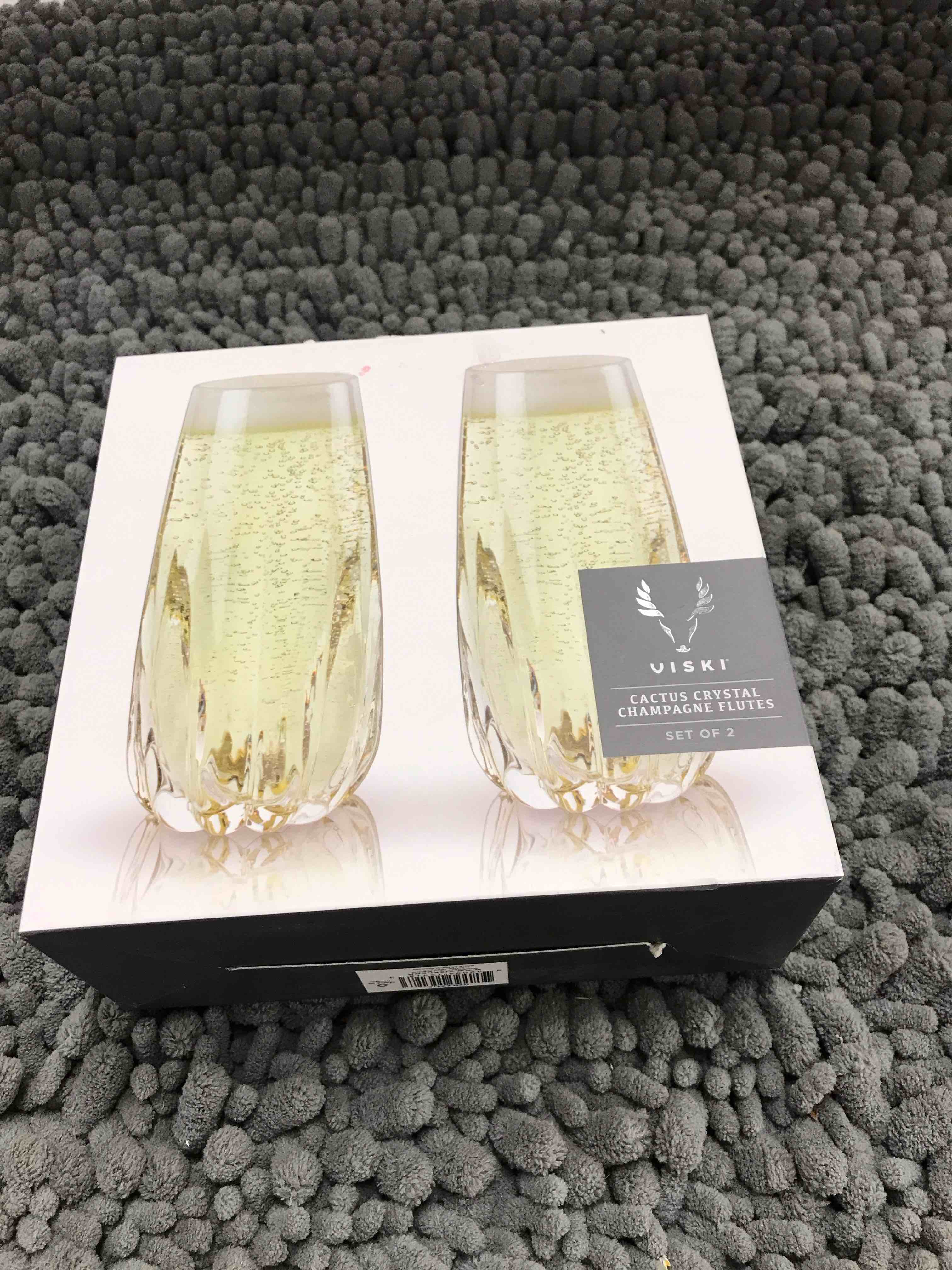 Vicki cactus crystal champagne flutes glasses