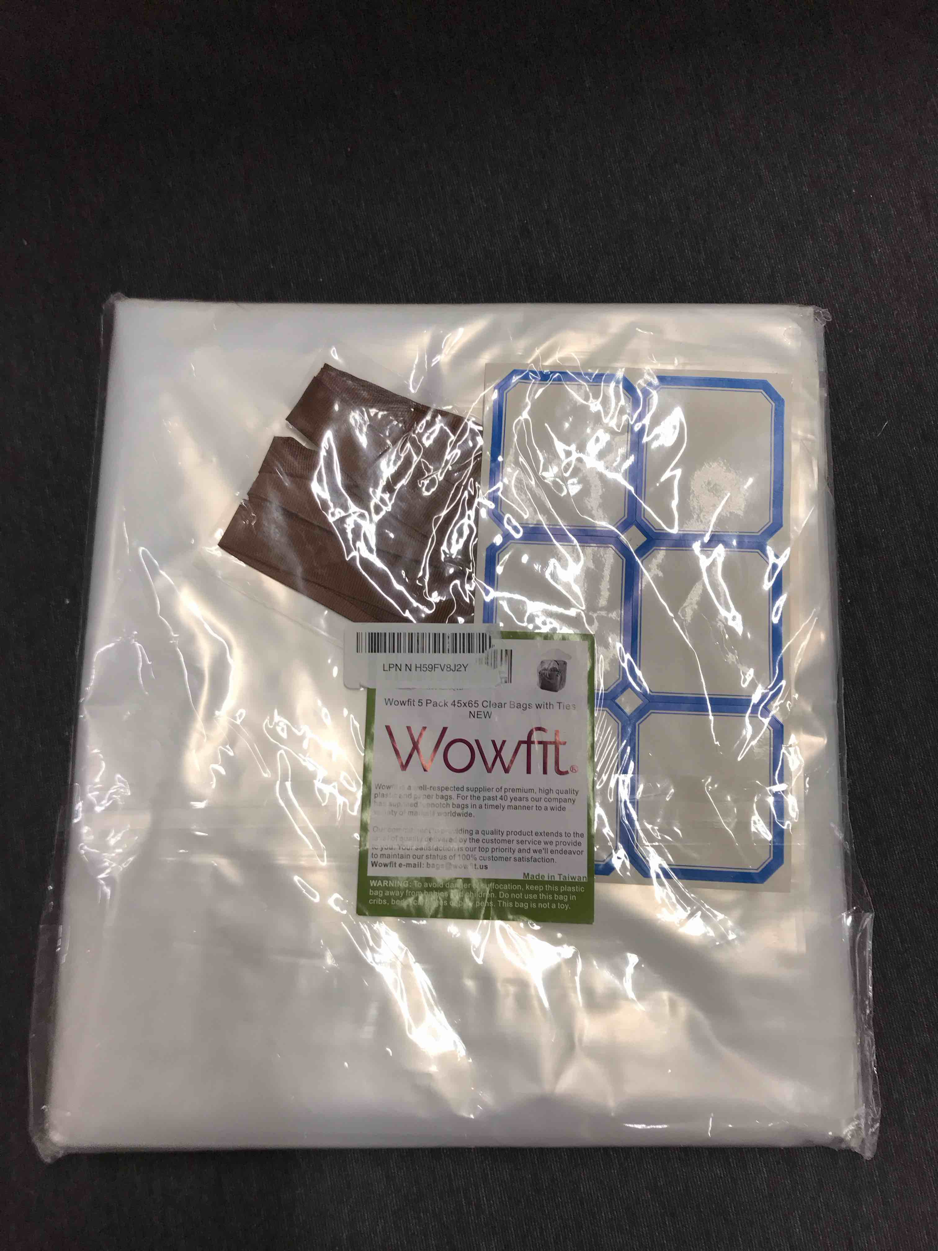 Wowfit Clear Bags 45 x 65 with ties