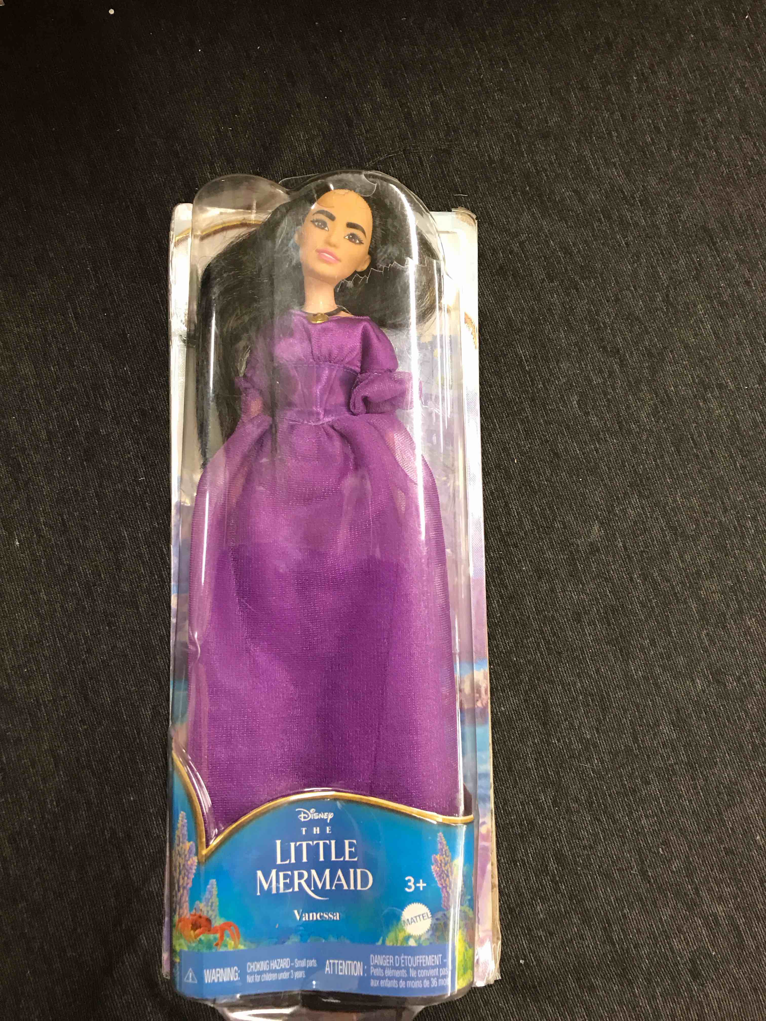 Mattel Disney The Little Mermaid Vanessa Fashion Doll in Signature Purple Dress, Toys Inspired by Th