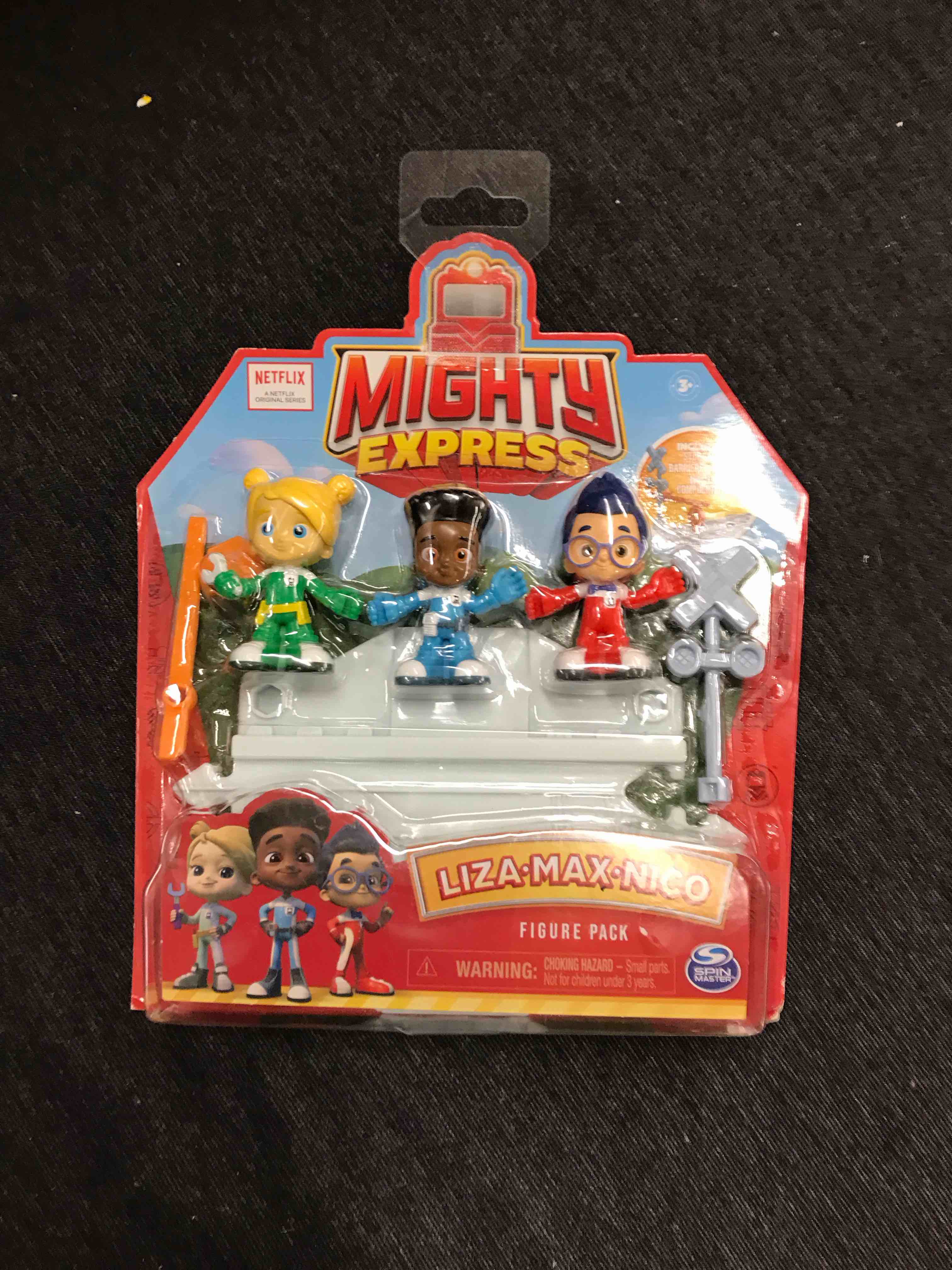 Mighty Express Toy Figures 3-Pack with Exclusive Train Track Piece