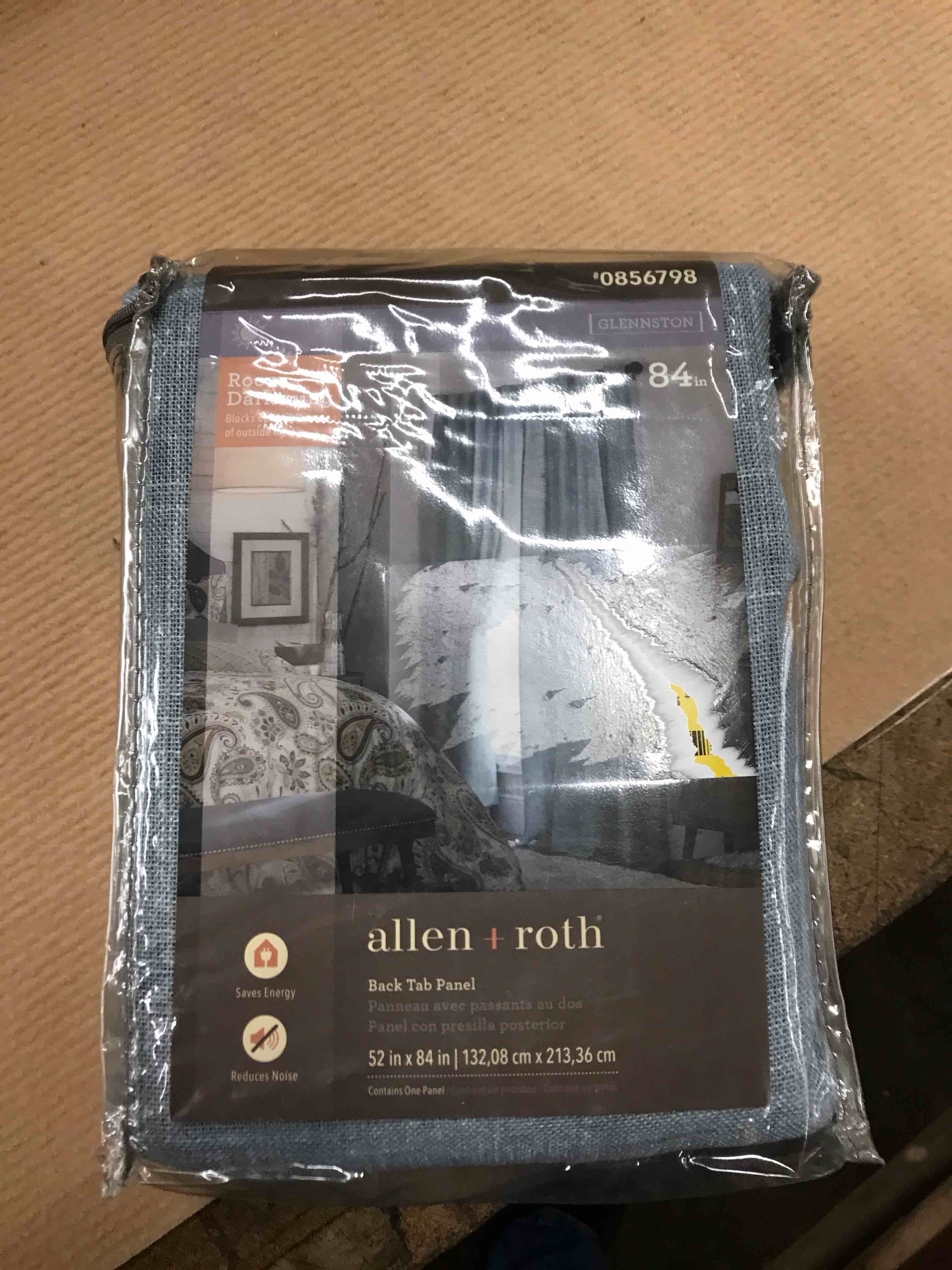 Allen + Roth Glennston 84-in Slate Blue Polyester Room Darkening Thermal Curtain