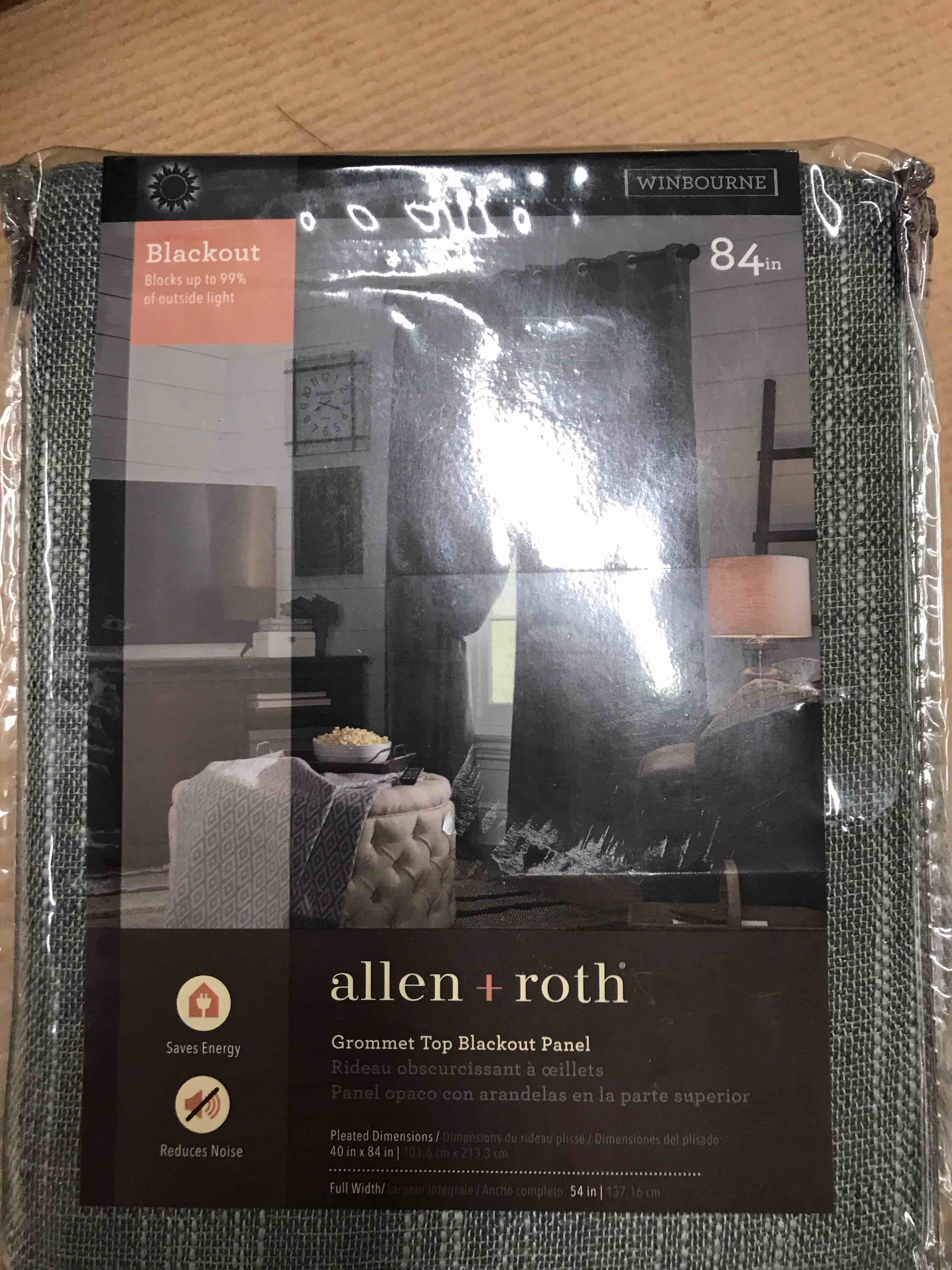 Allen + Roth WINBOURNE 54" X 84" Gray Blackout Single Curtain Panel #0792465