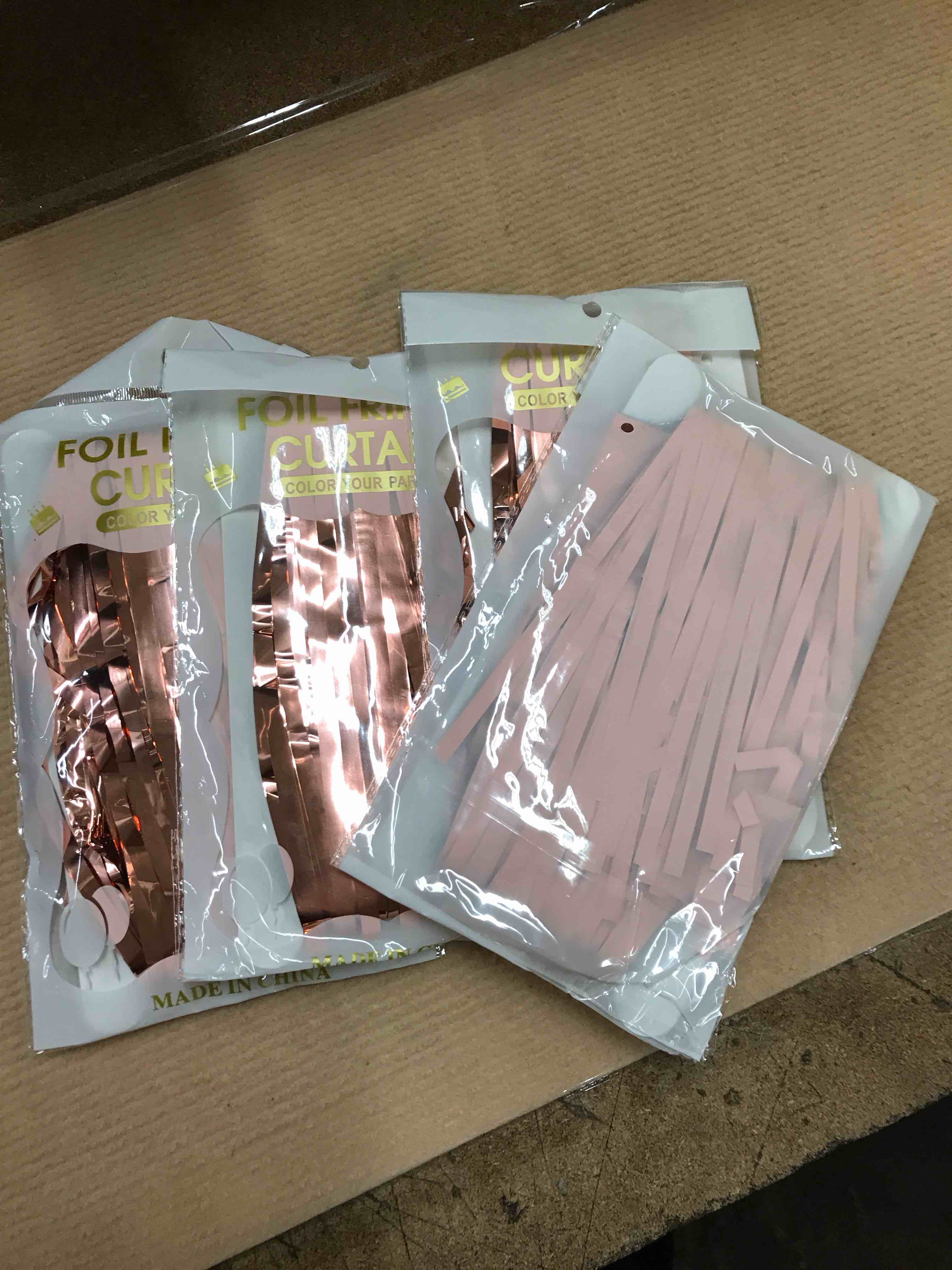 Condition photo showing New/Like New for Foil Fringe Curtain set of 4