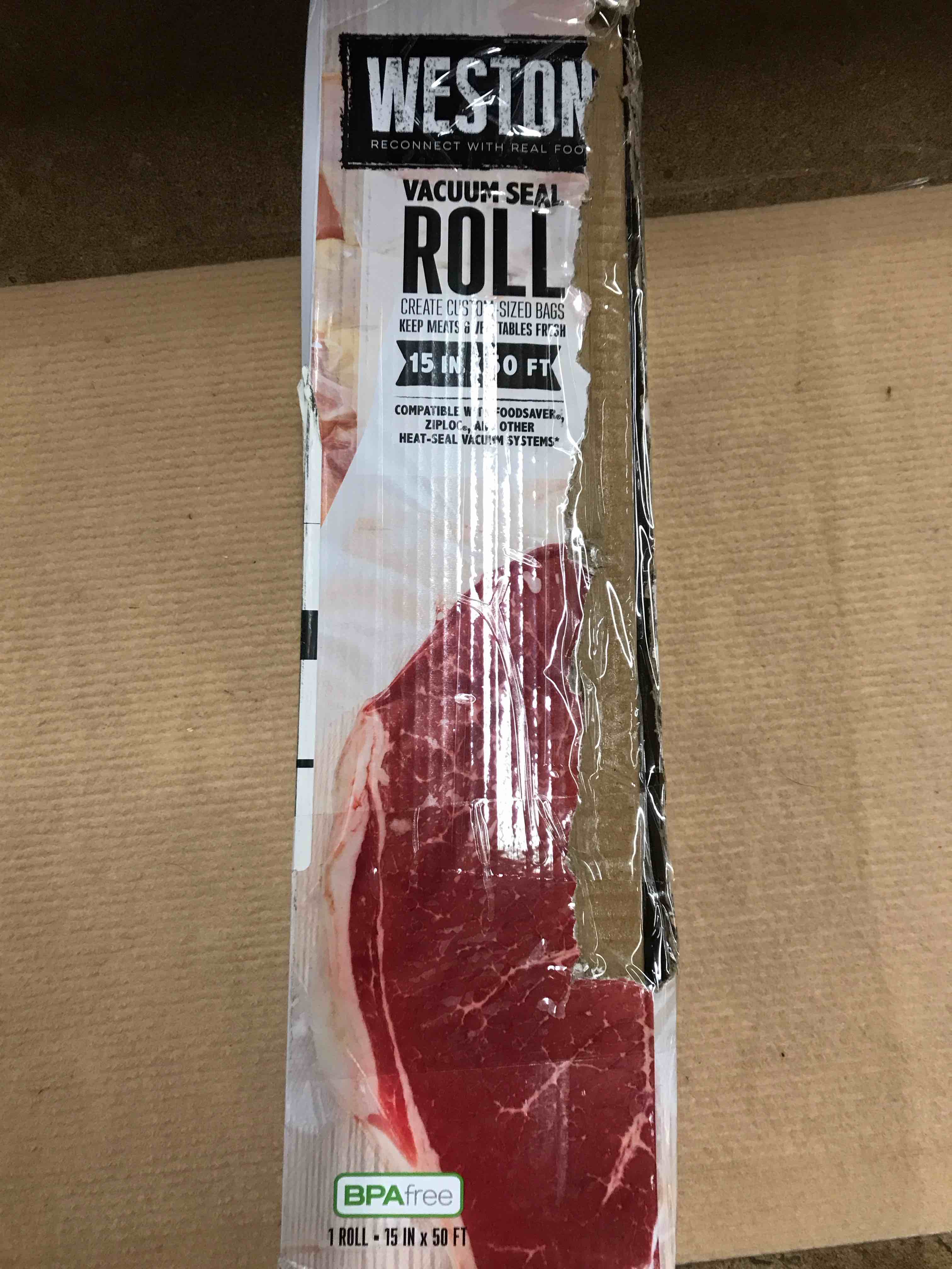 Condition photo showing As Is for Weston 30-0015-W Vacuum Sealer Bags, 15" x 50'